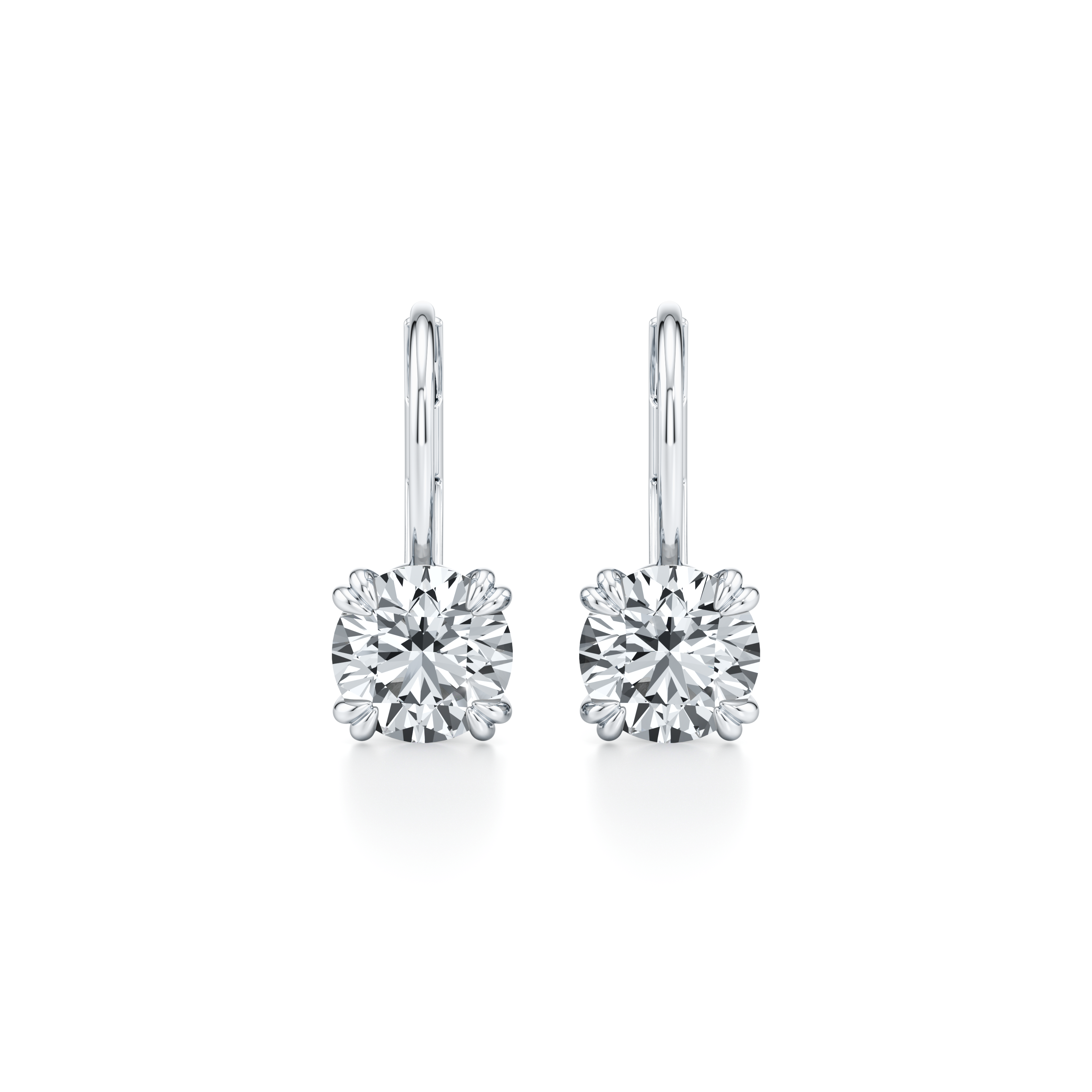Elle Round Brilliant Leverback Earrings