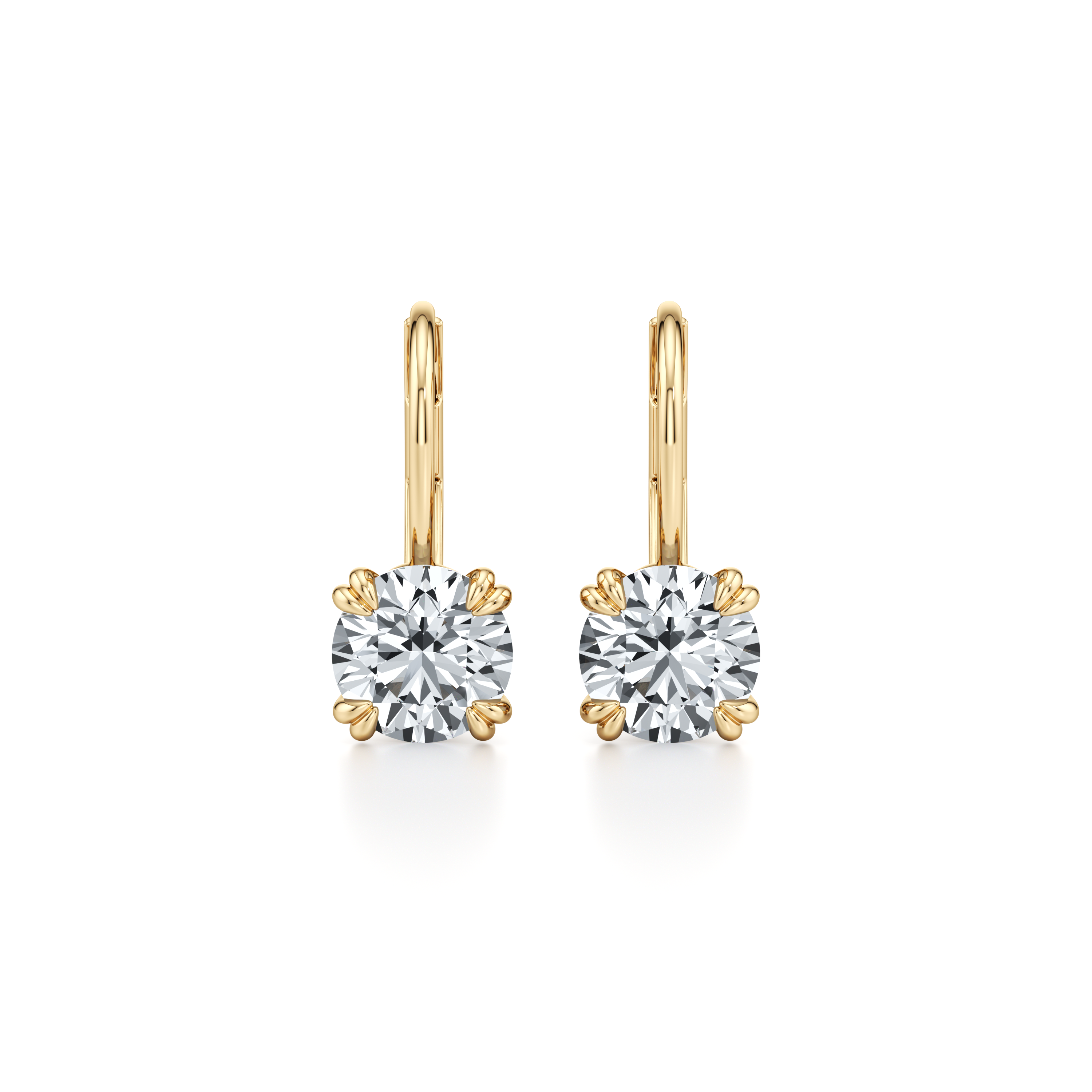 Elle Round Brilliant Leverback Earrings
