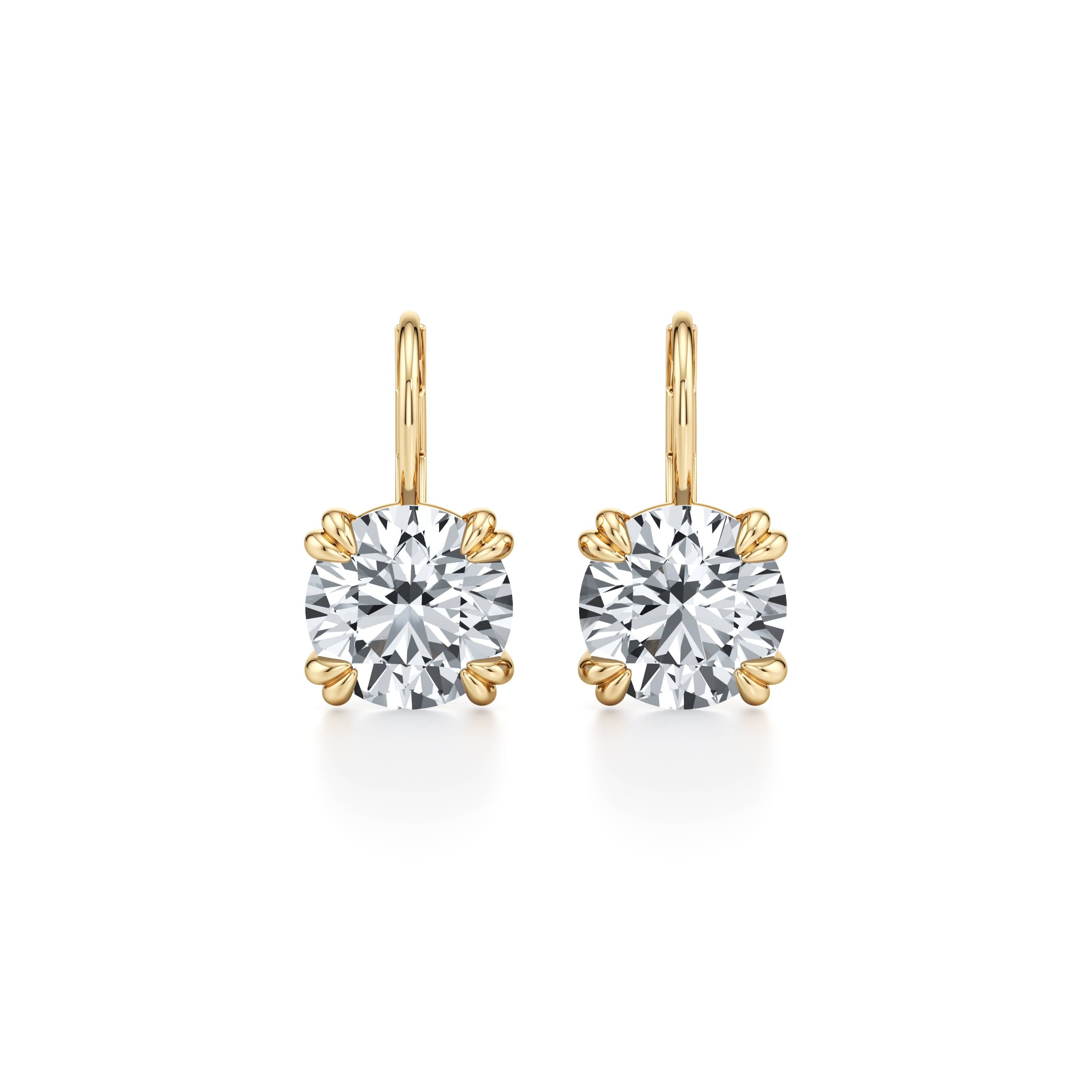 Elle Round Brilliant Leverback Earrings