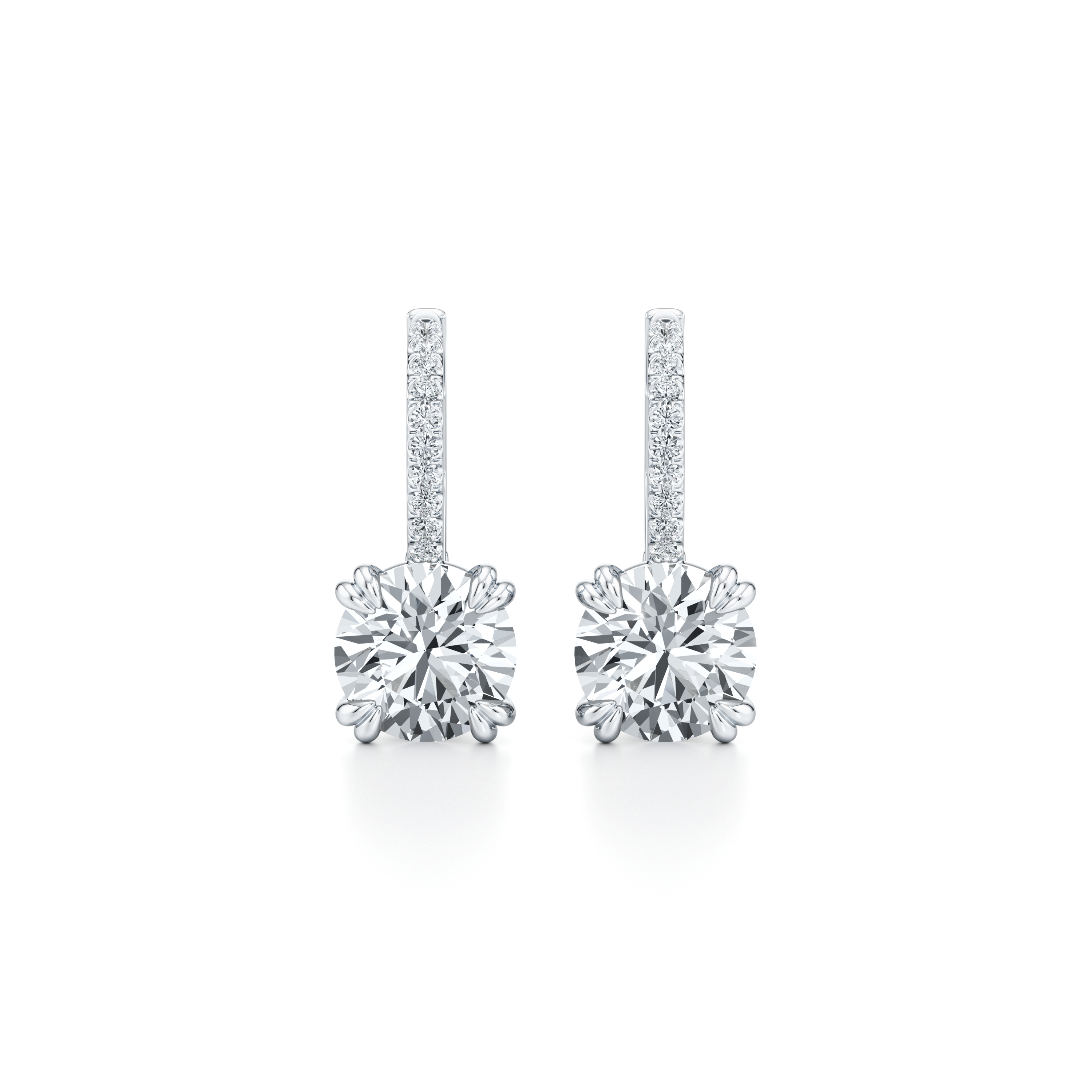 Elle Round Brilliant Leverback Earrings