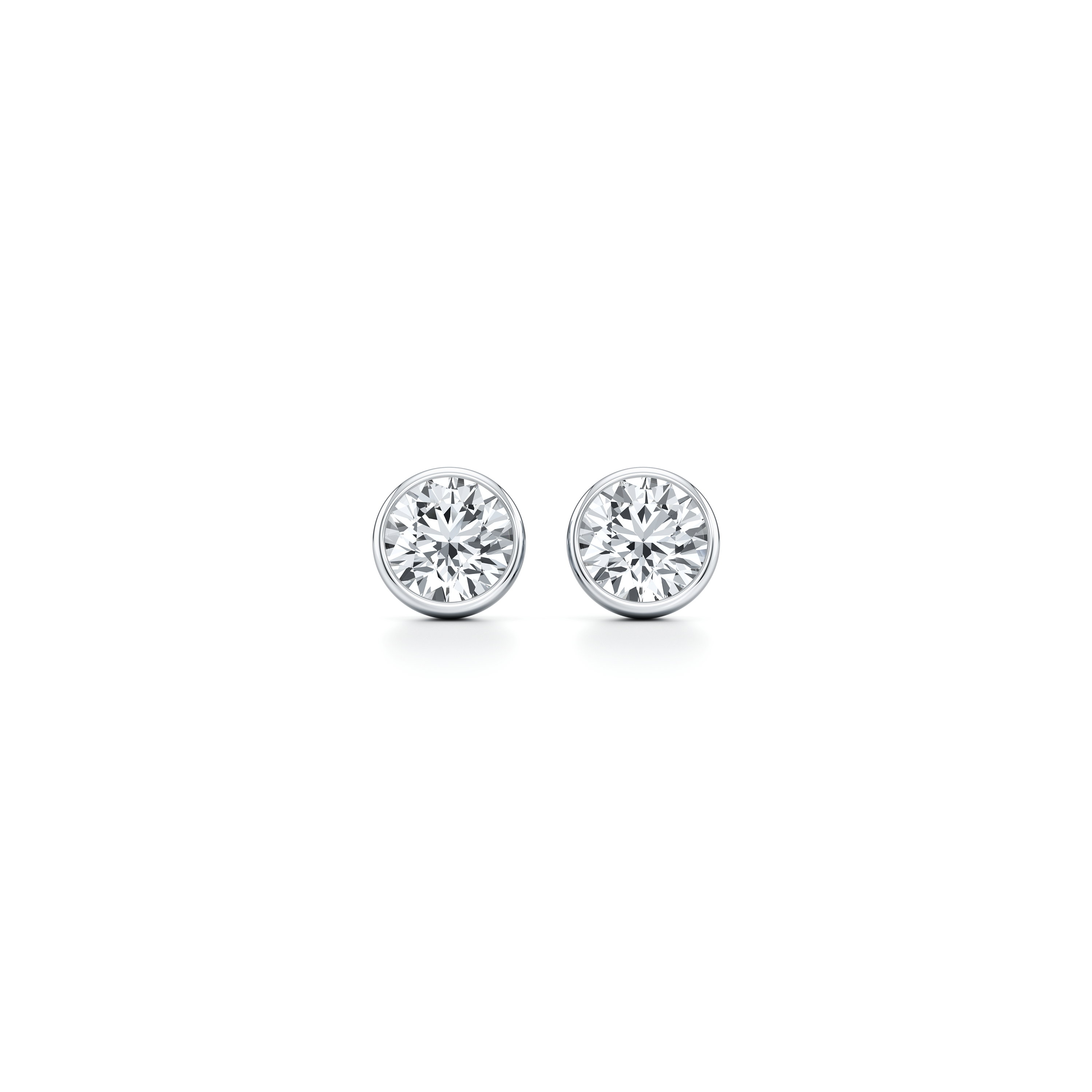 Bezel Set Lab Diamond Round Brilliant Studs
