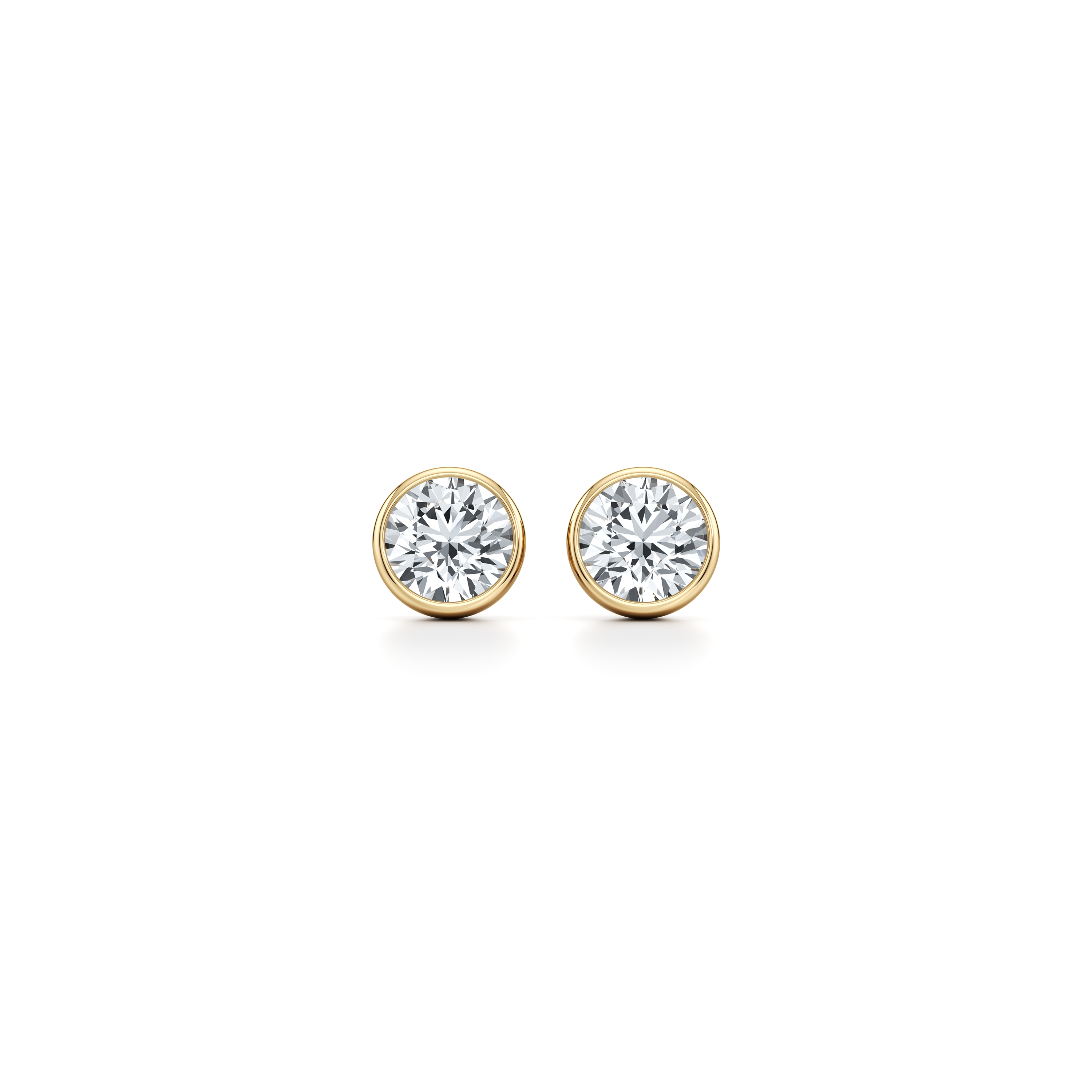 Bezel Set Lab Diamond Round Brilliant Studs