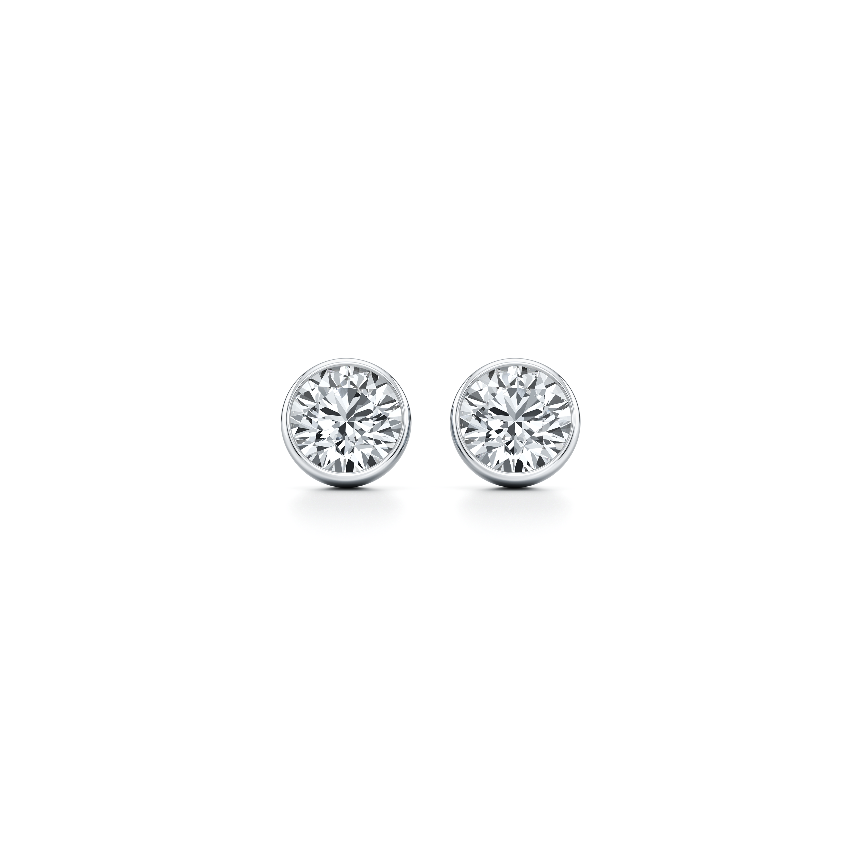 Bezel Set Lab Diamond Round Brilliant Studs