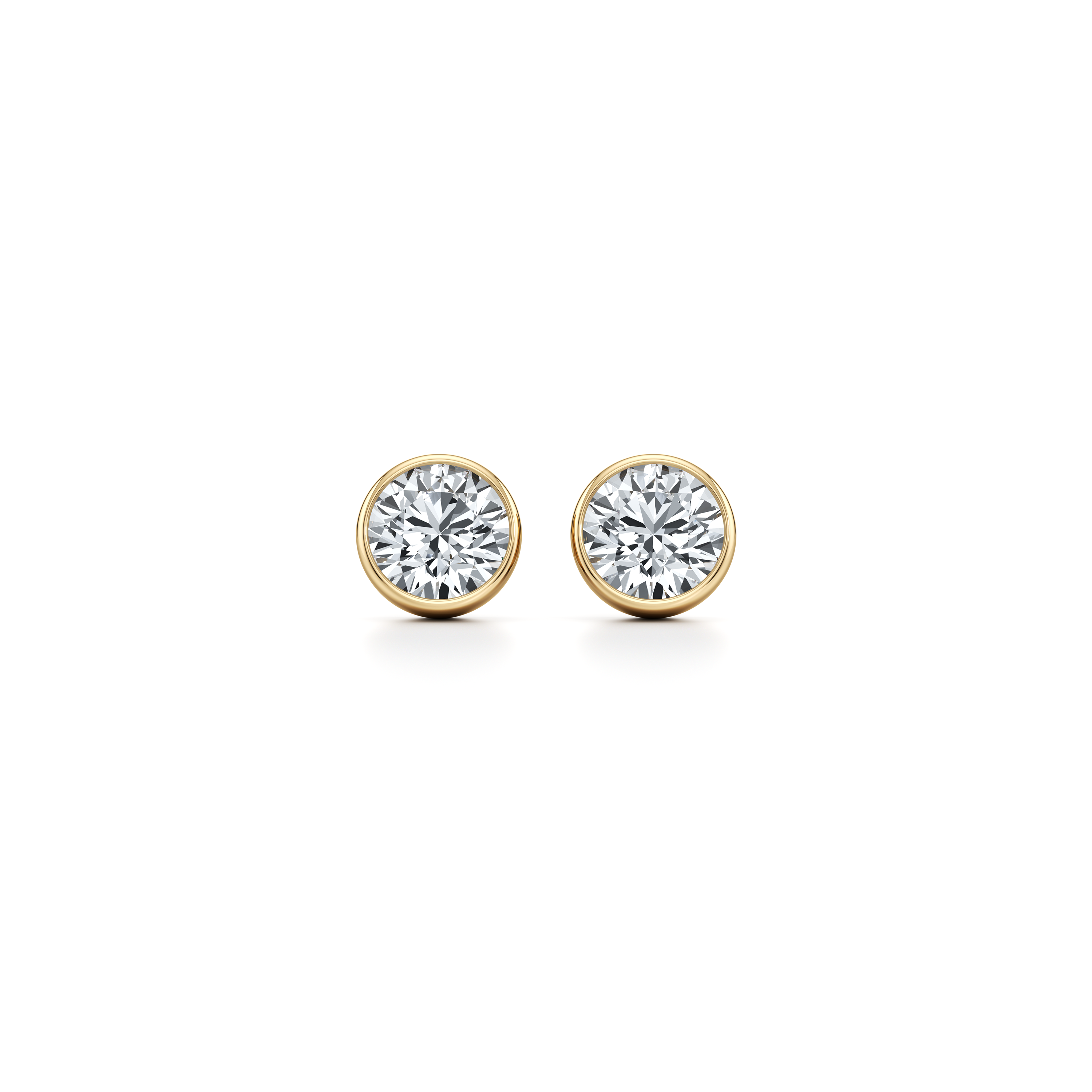 Bezel Set Lab Diamond Round Brilliant Studs