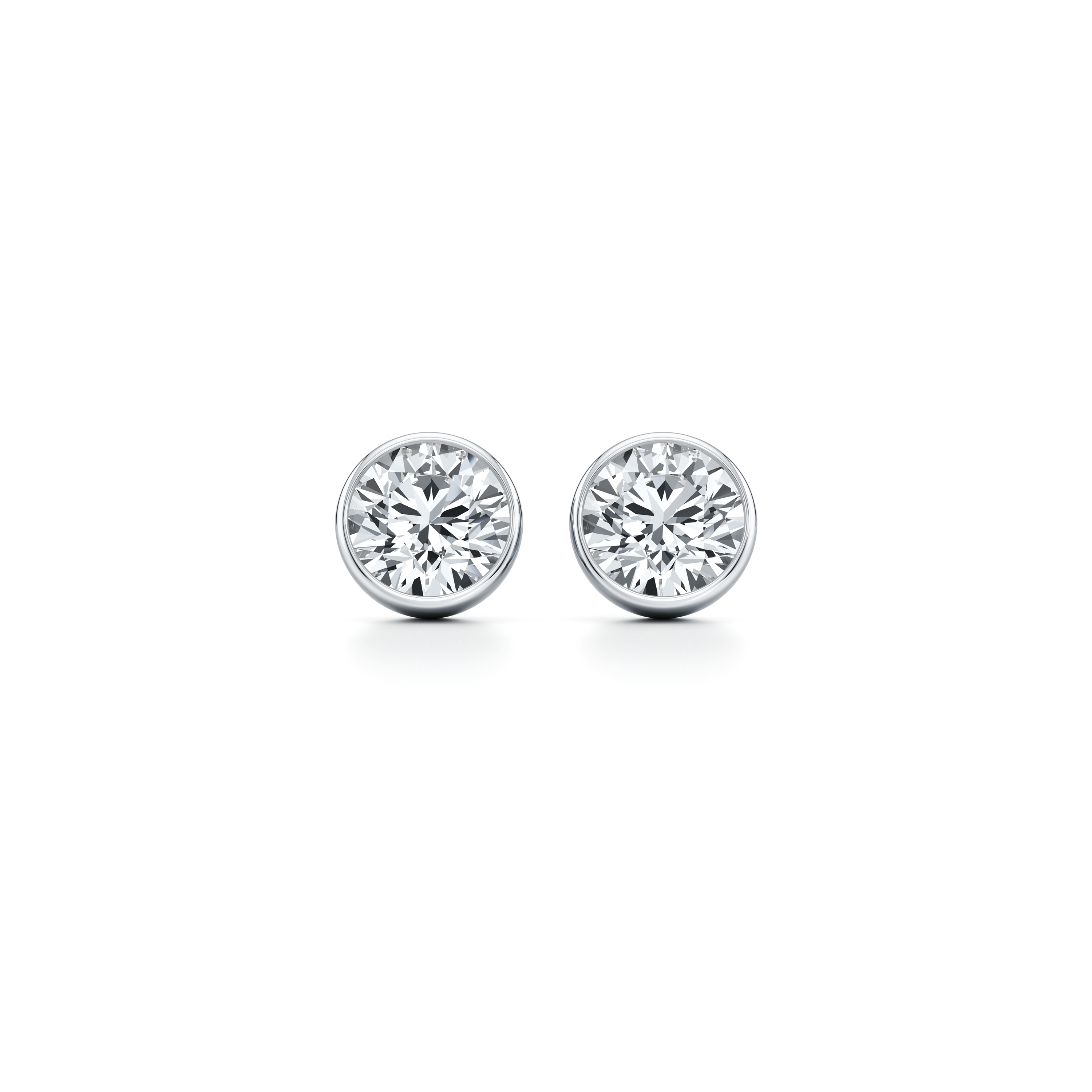 Bezel Set Lab Diamond Round Brilliant Studs