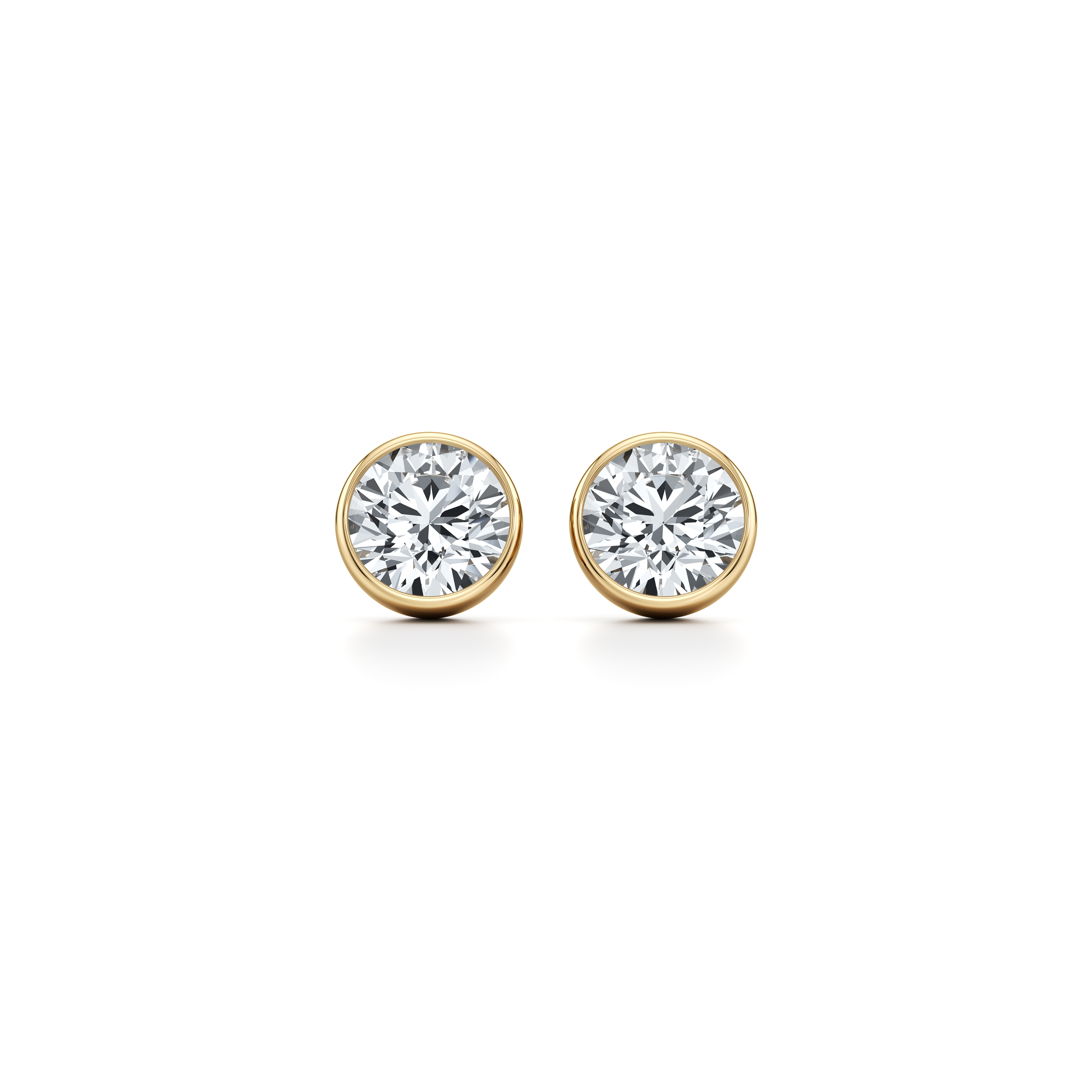 Bezel Set Lab Diamond Round Brilliant Studs