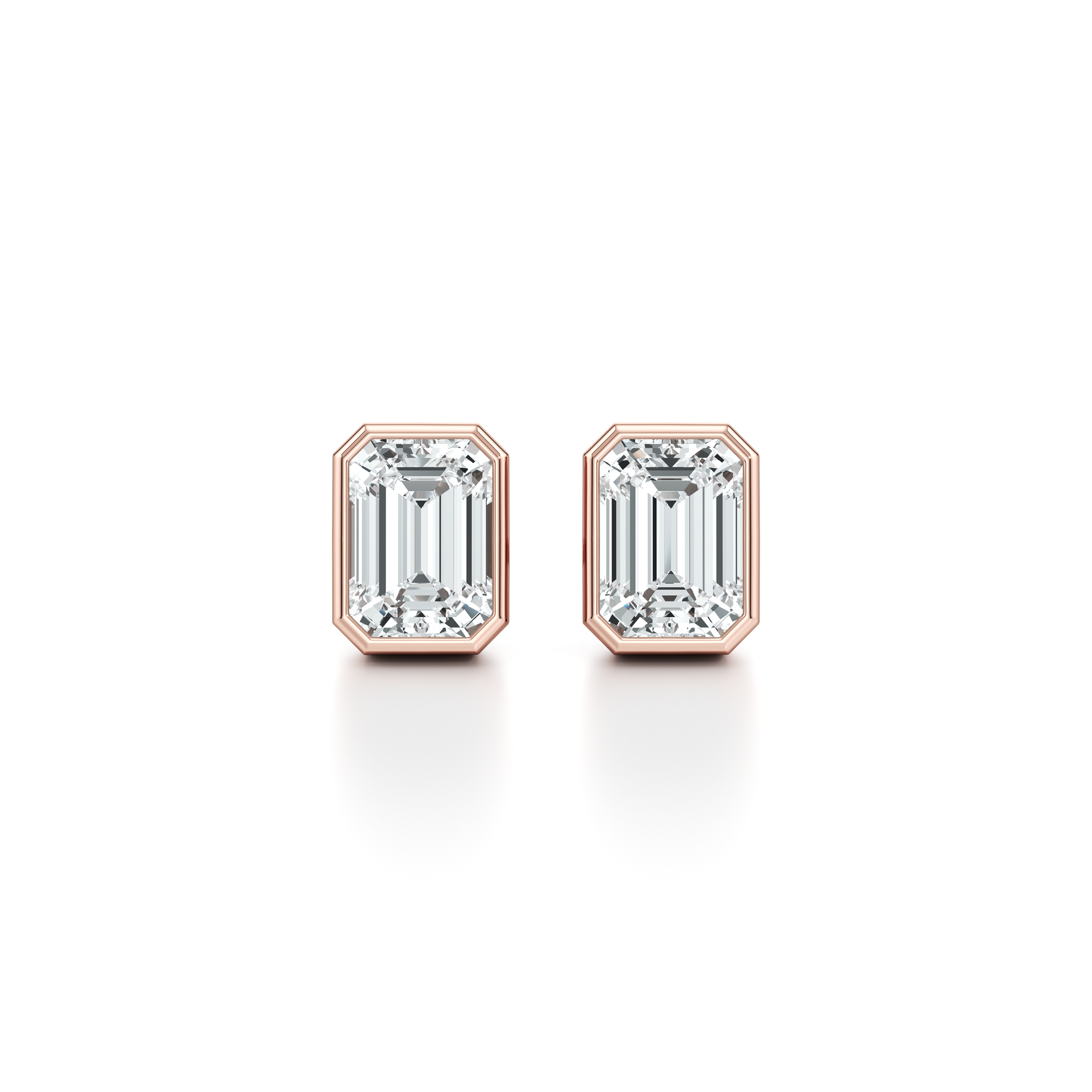Bezel Set Lab Diamond Emerald Studs
