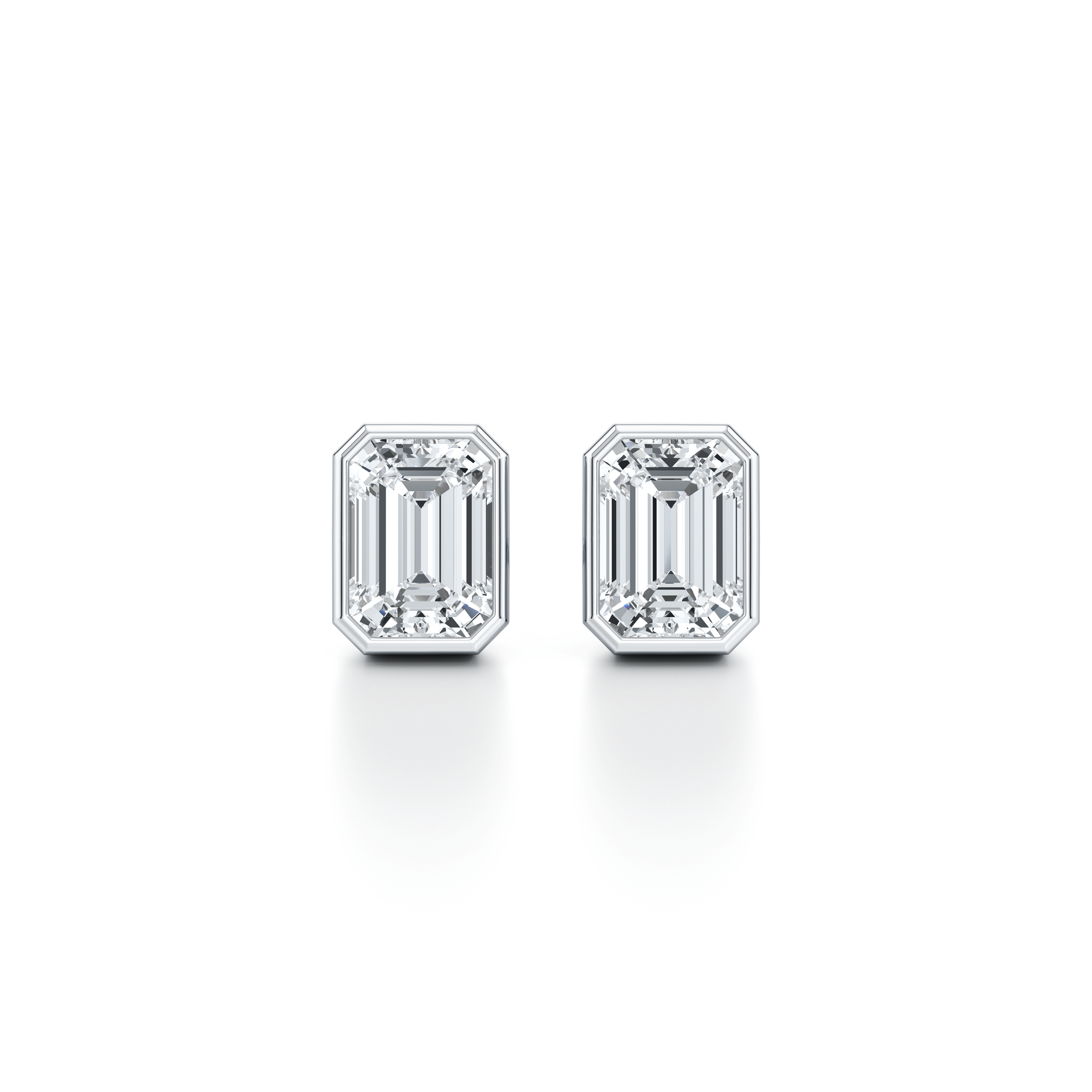 Bezel Set Lab Diamond Emerald Studs