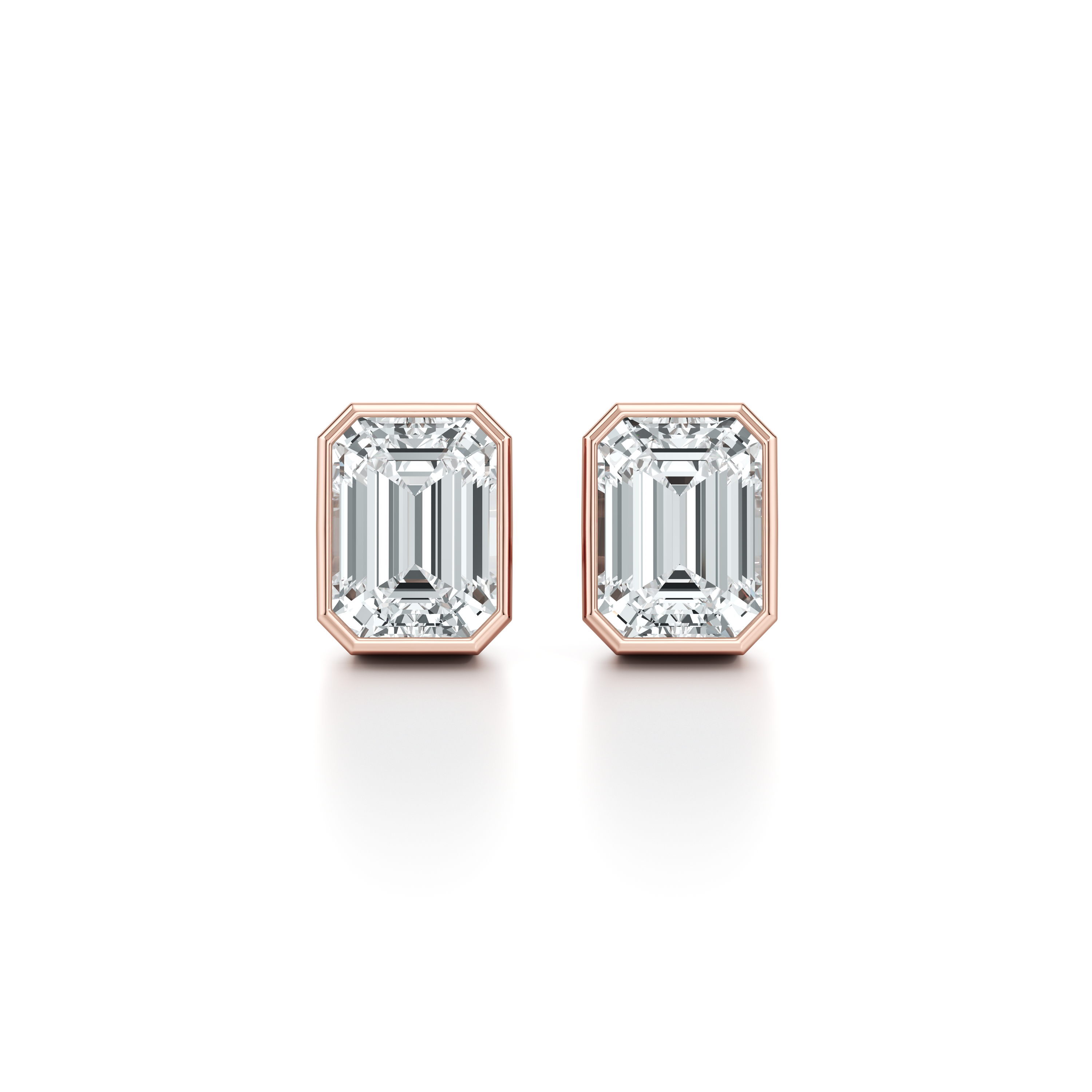 Bezel Set Lab Diamond Emerald Studs