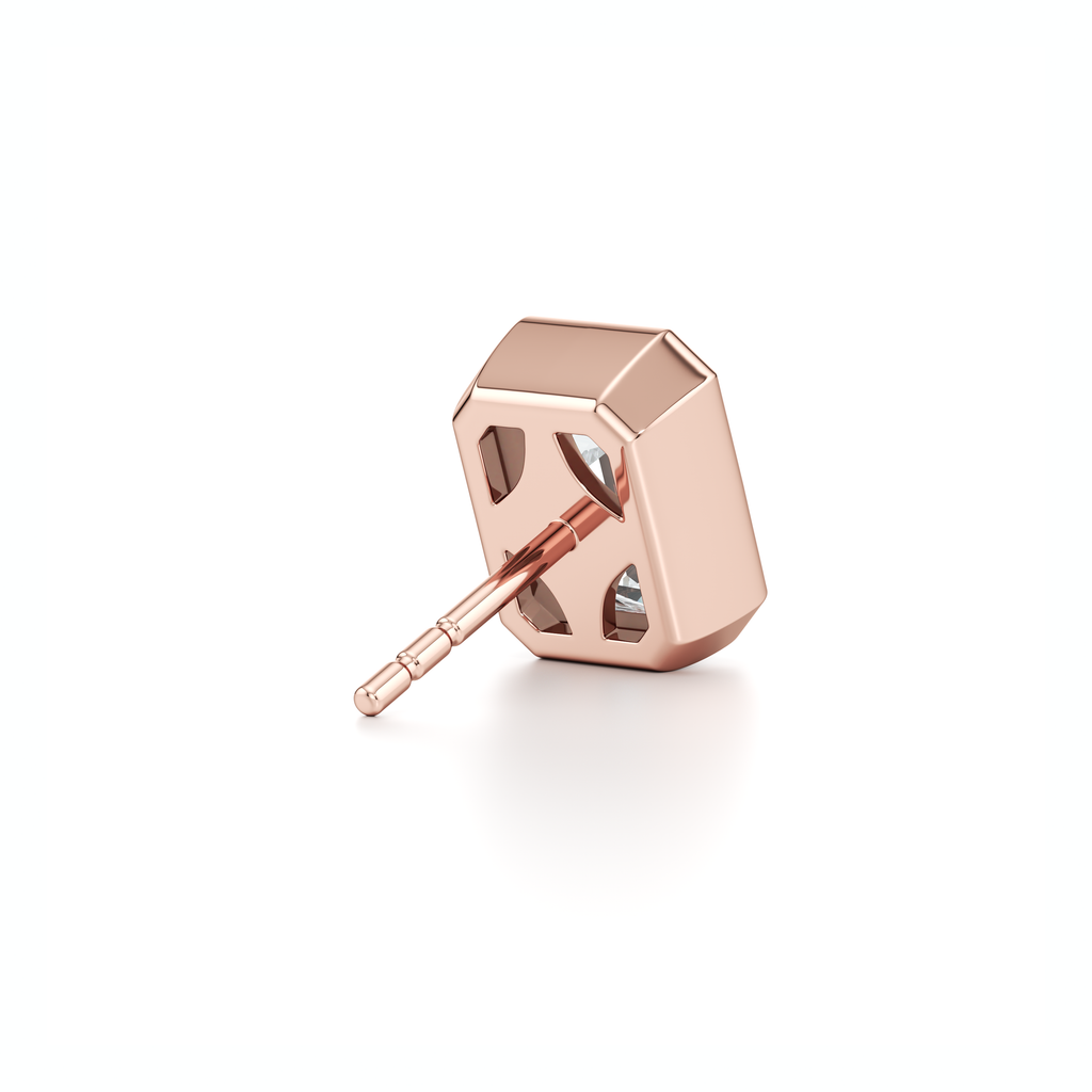 Bezel Set Lab Diamond Emerald Studs