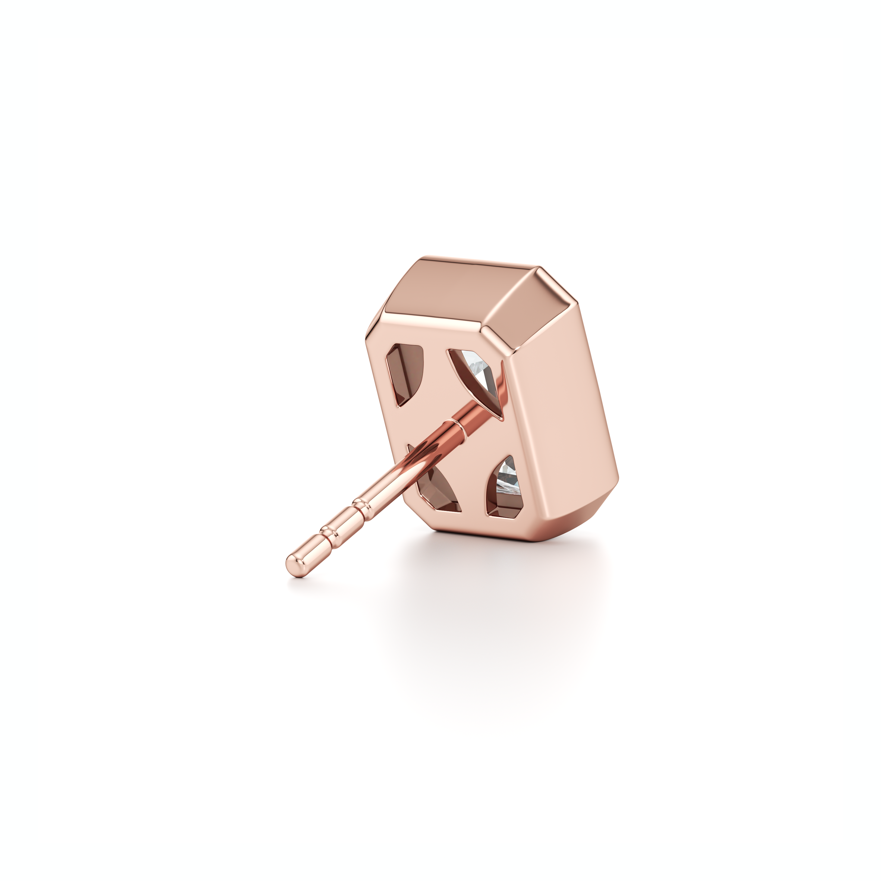 Bezel Set Lab Diamond Emerald Studs