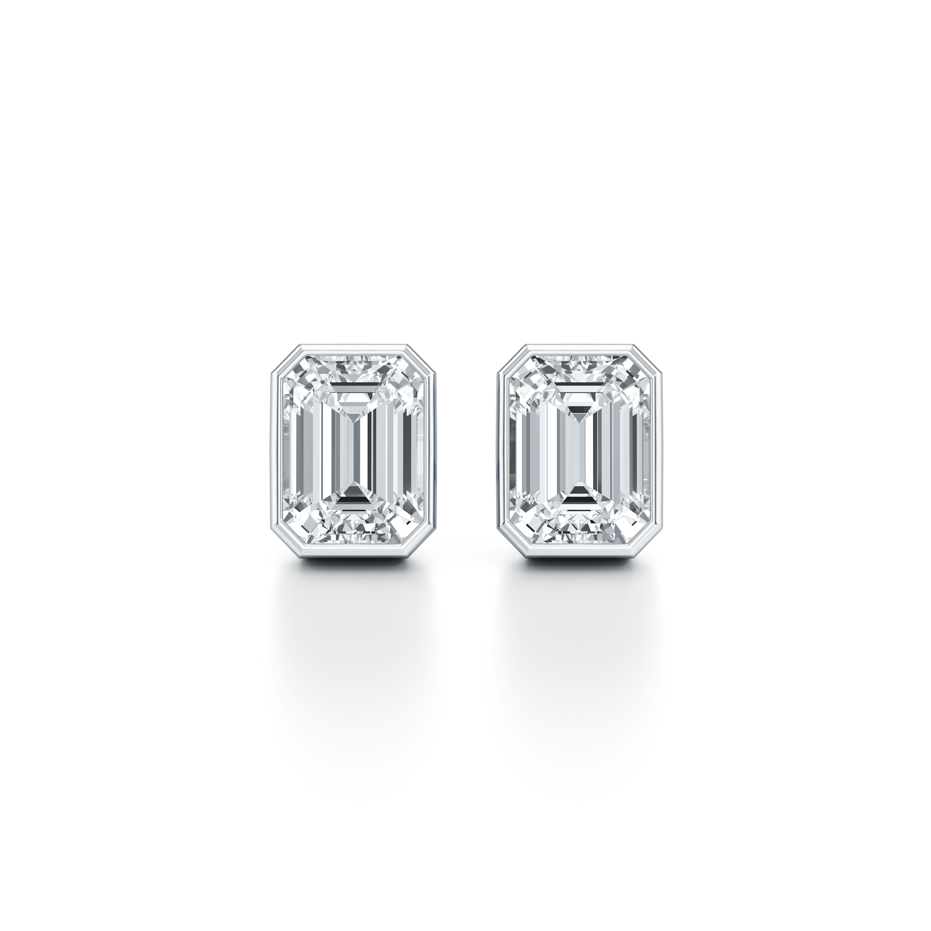Bezel Set Lab Diamond Emerald Studs