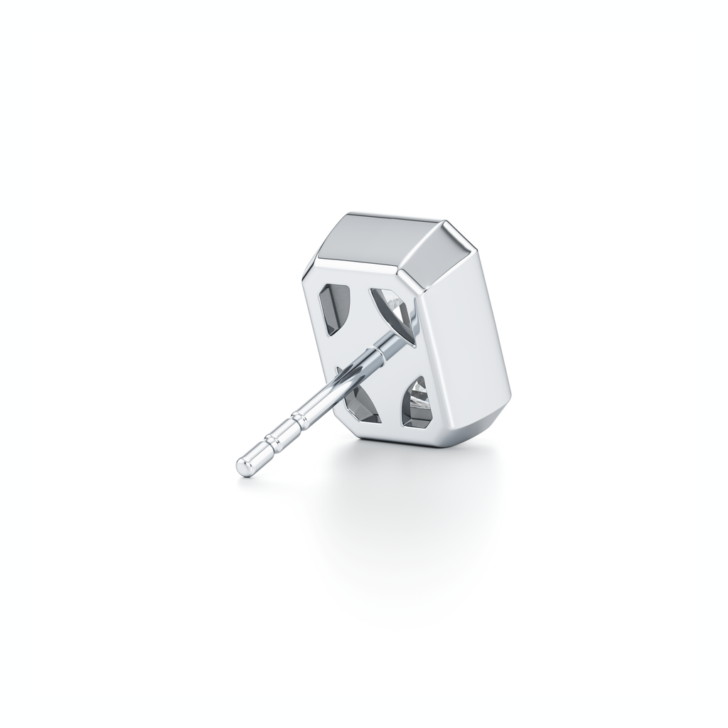 Bezel Set Lab Diamond Emerald Studs