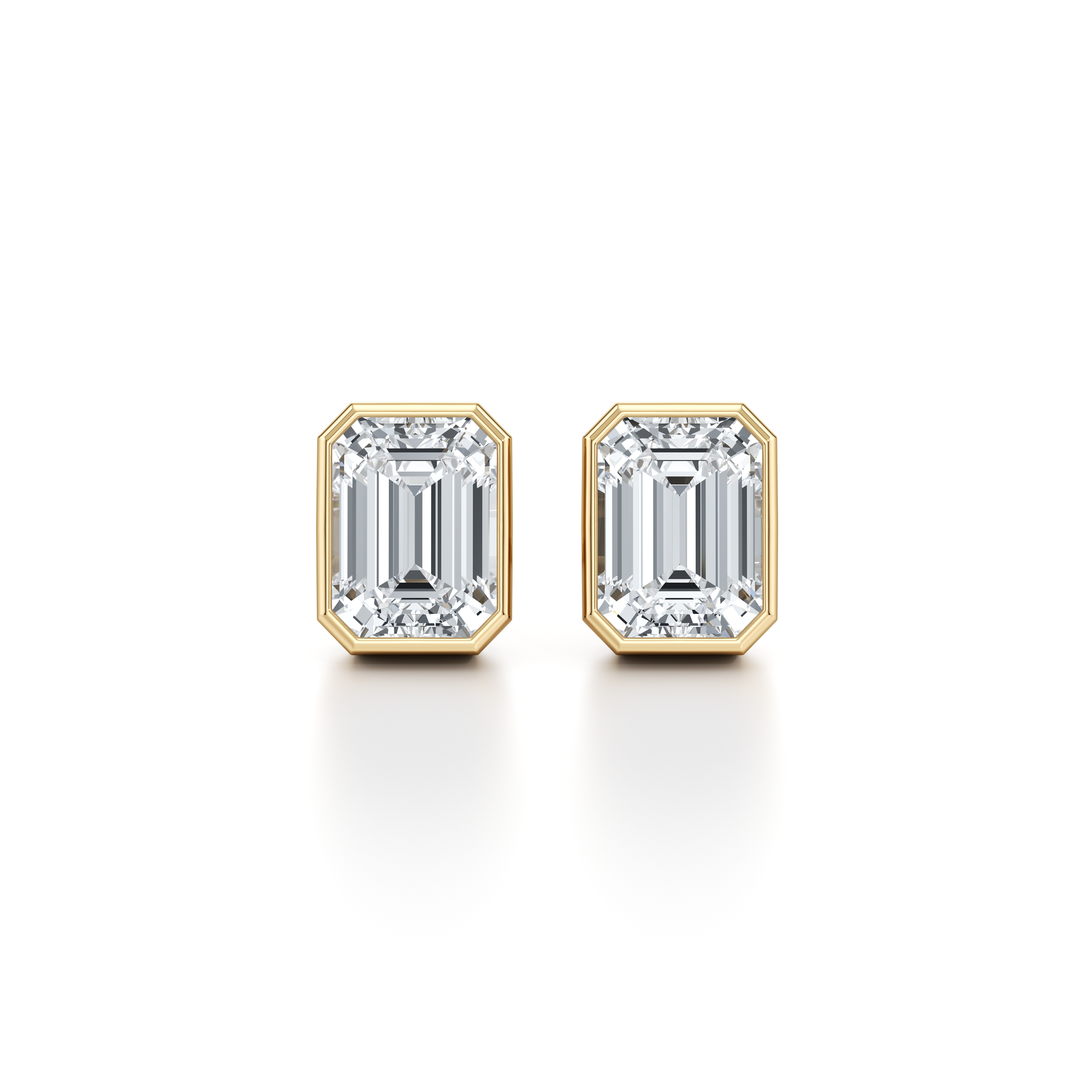 Bezel Set Lab Diamond Emerald Studs