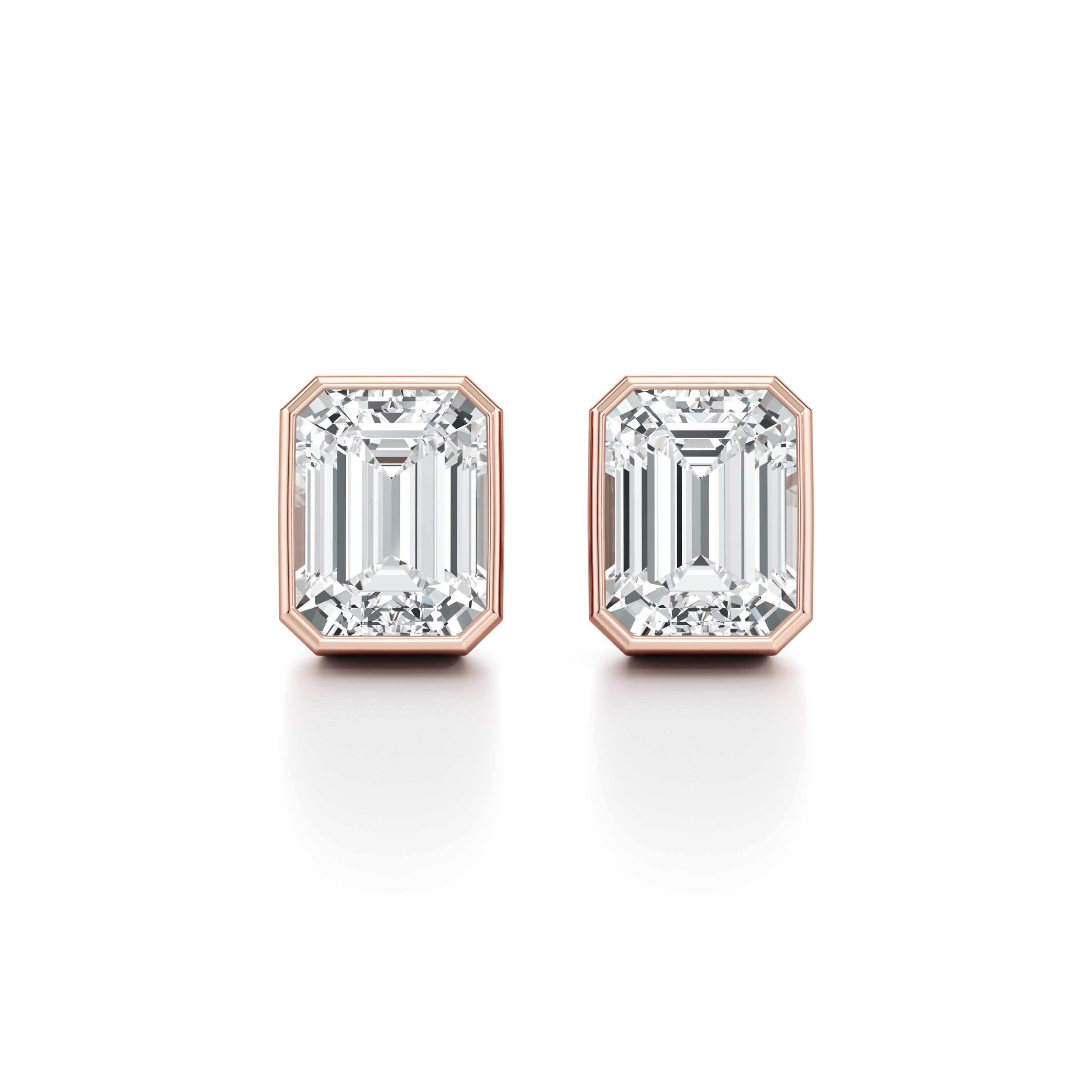 Bezel Set Lab Diamond Emerald Studs