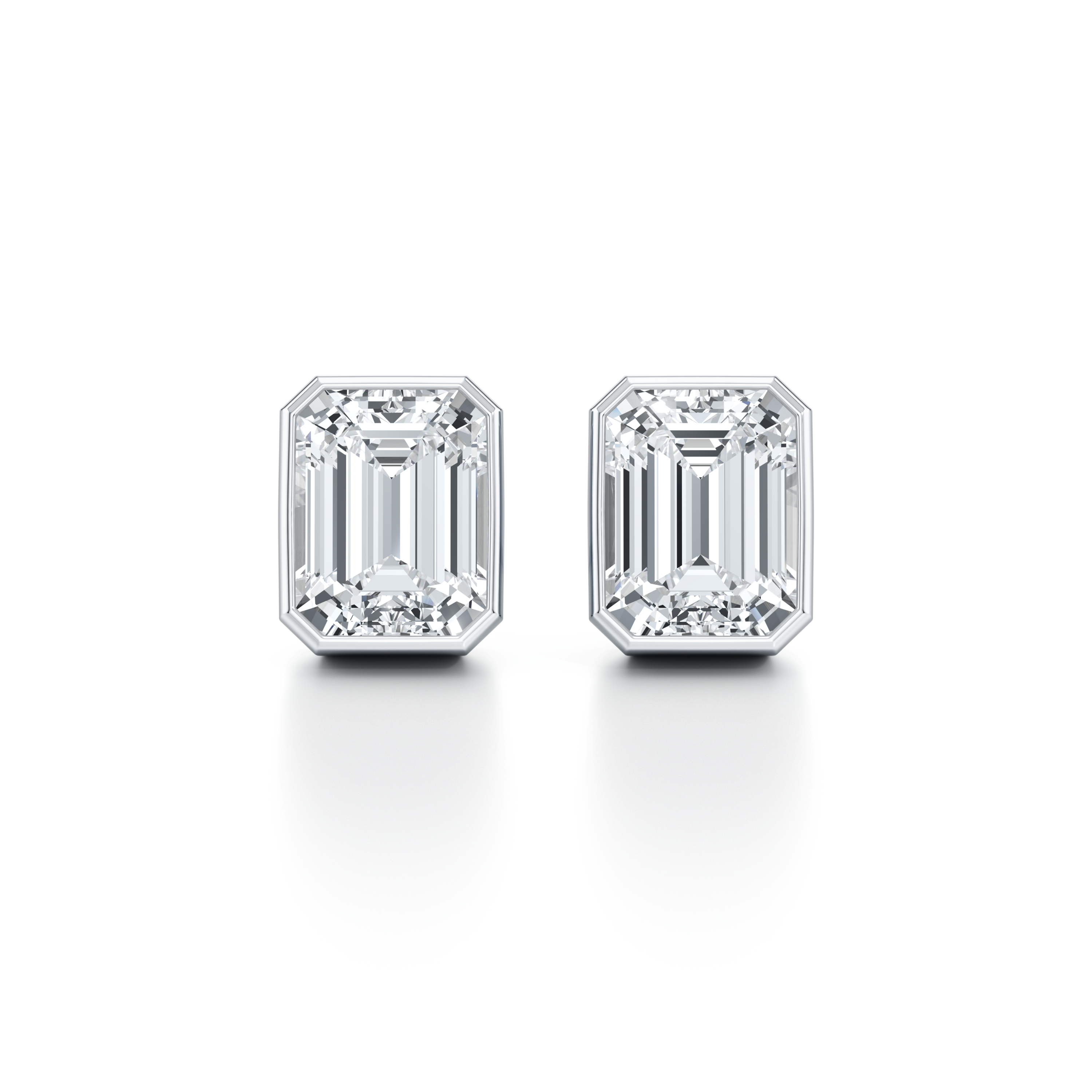 Bezel Set Lab Diamond Emerald Studs