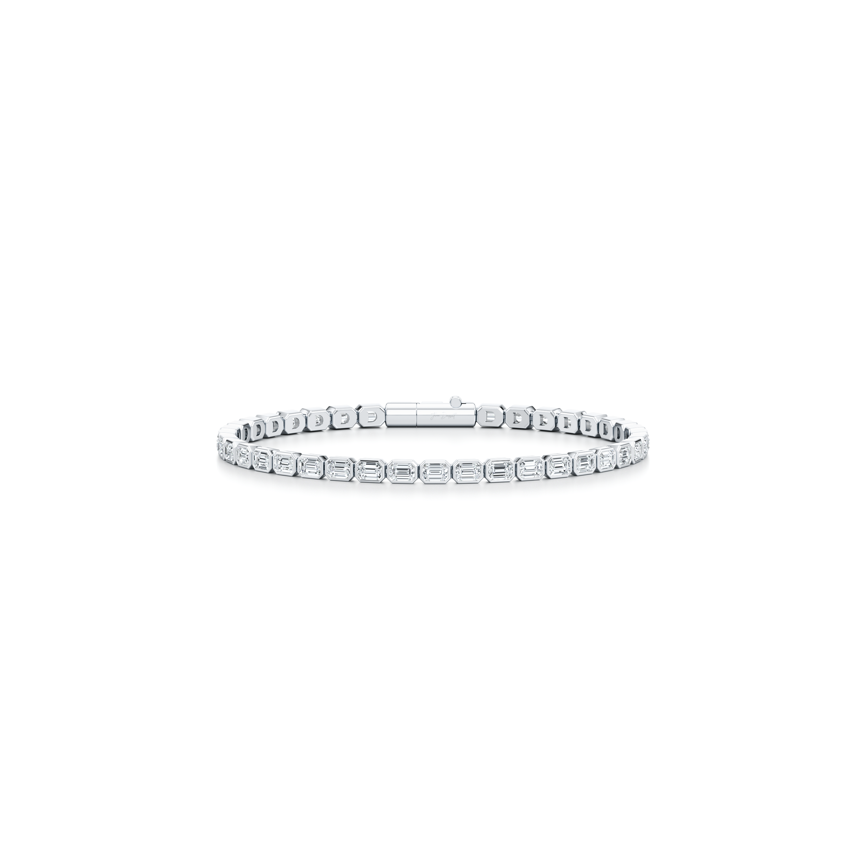 Bezel Set Emerald Lab Diamond Tennis Bracelet