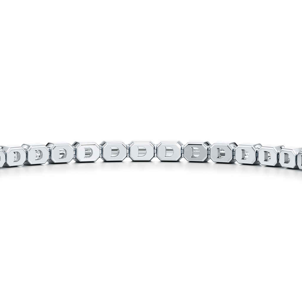 Bezel Set Emerald Lab Diamond Tennis Bracelet