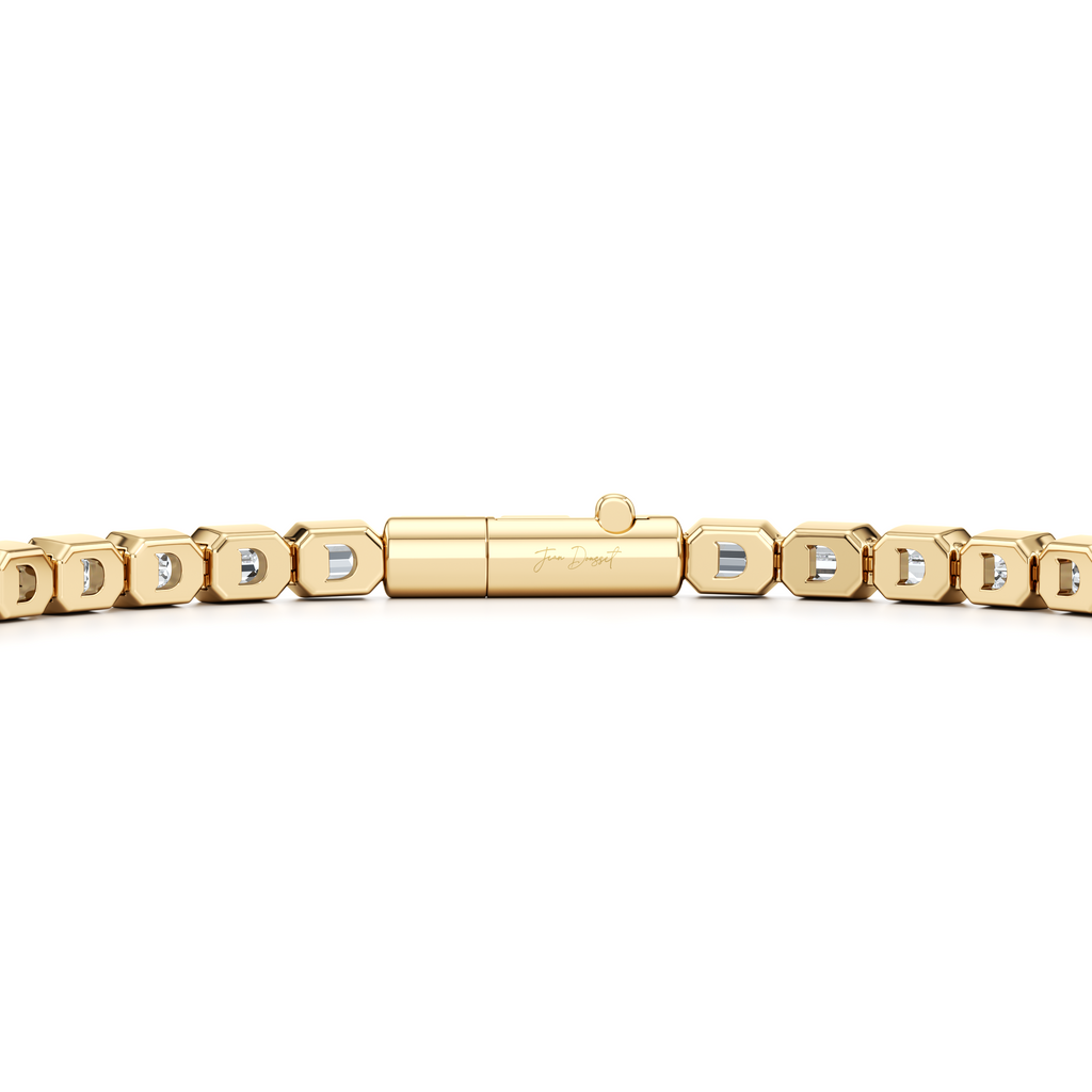Bezel Set Emerald Lab Diamond Tennis Bracelet