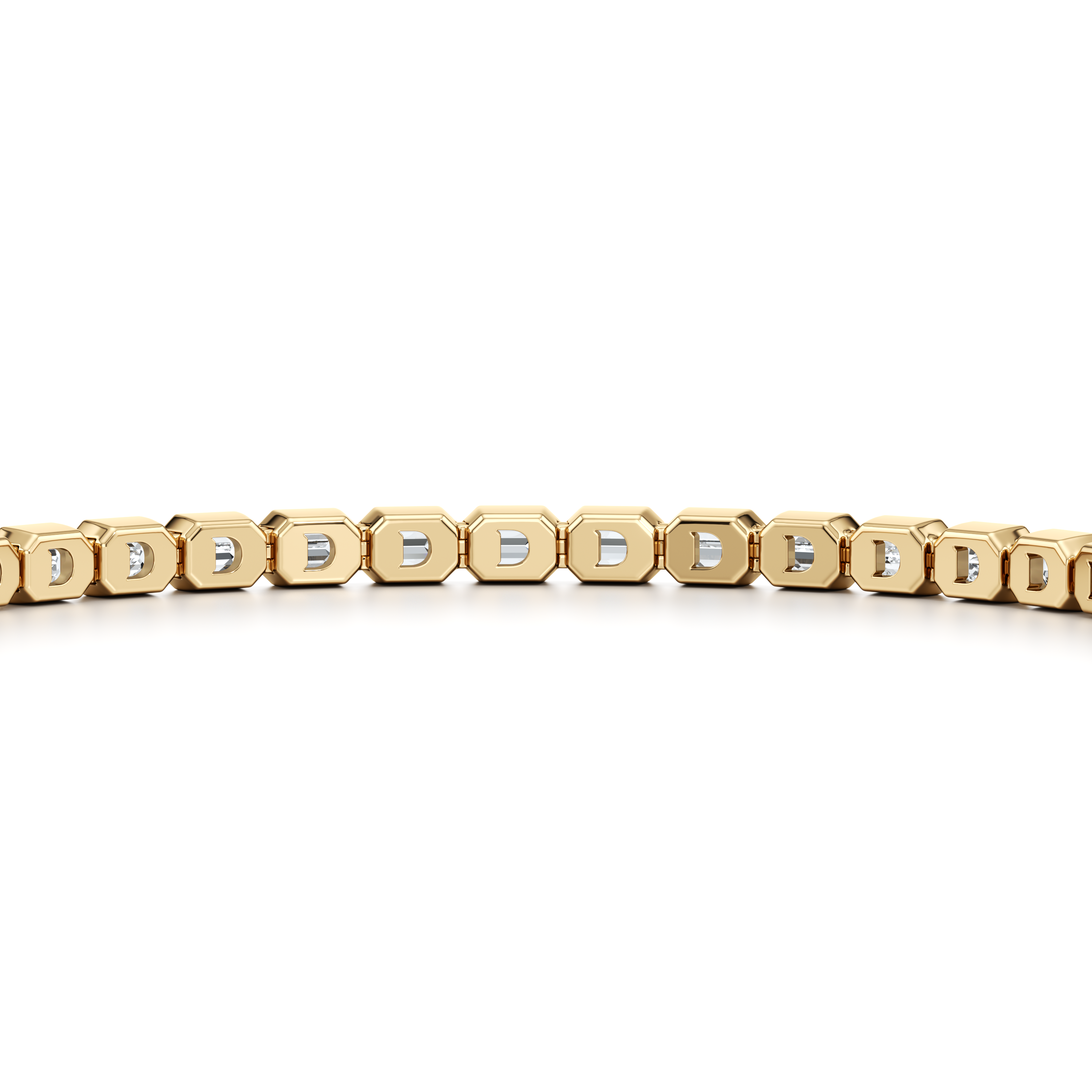 Bezel Set Emerald Lab Diamond Tennis Bracelet