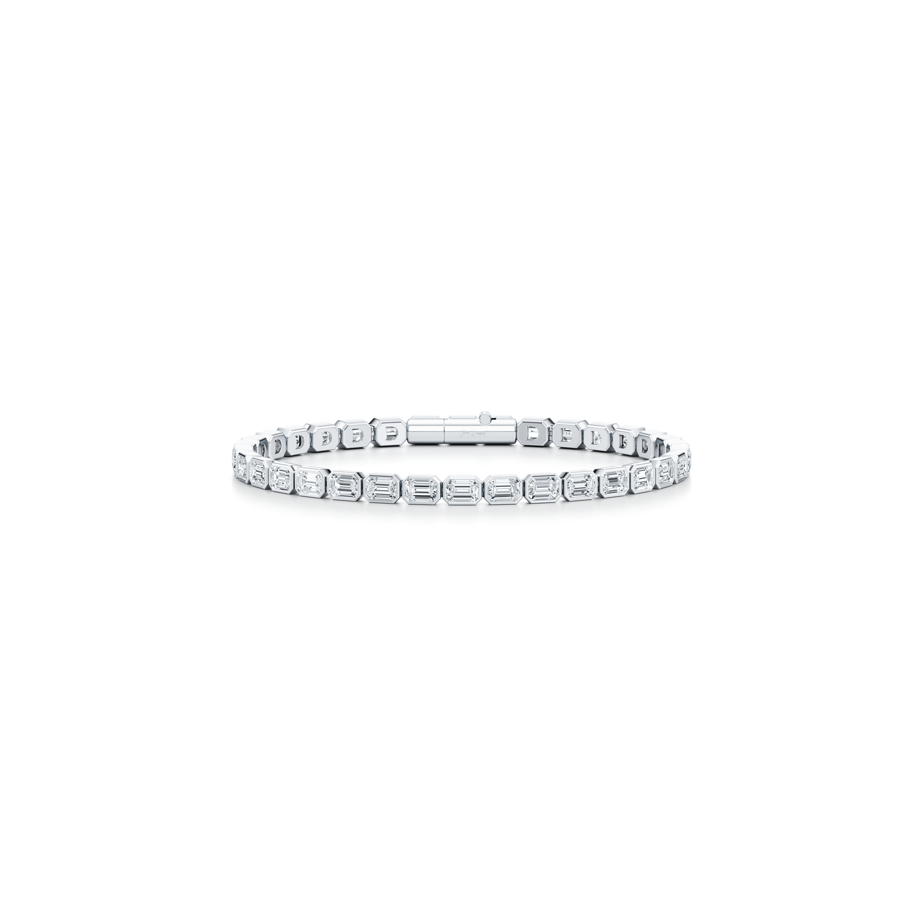 Bezel Set Emerald Lab Diamond Tennis Bracelet