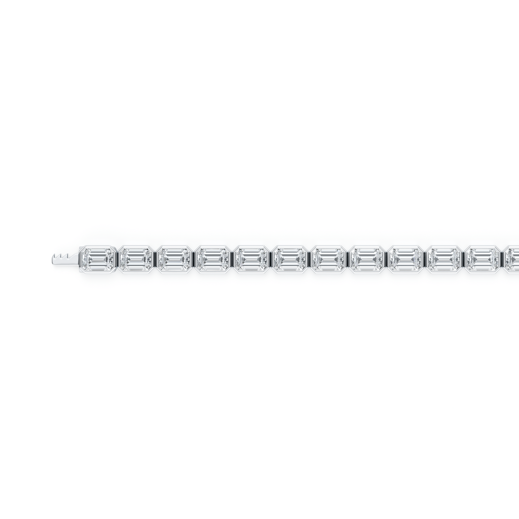 Bezel Set Emerald Lab Diamond Tennis Bracelet