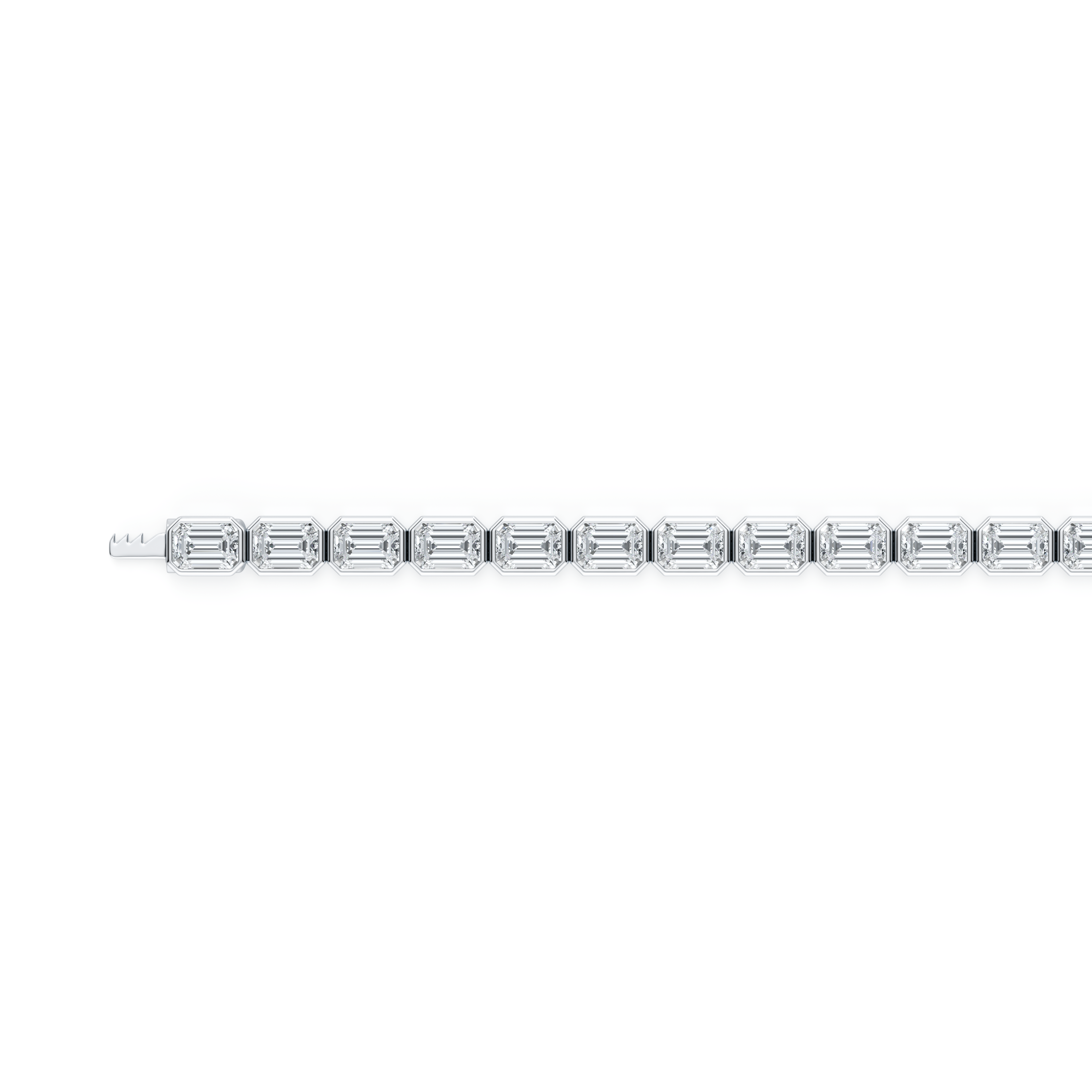 Bezel Set Emerald Lab Diamond Tennis Bracelet