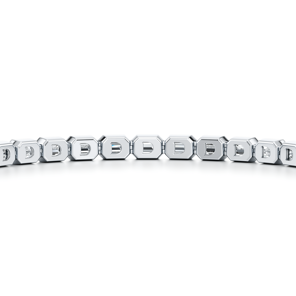 Bezel Set Emerald Lab Diamond Tennis Bracelet