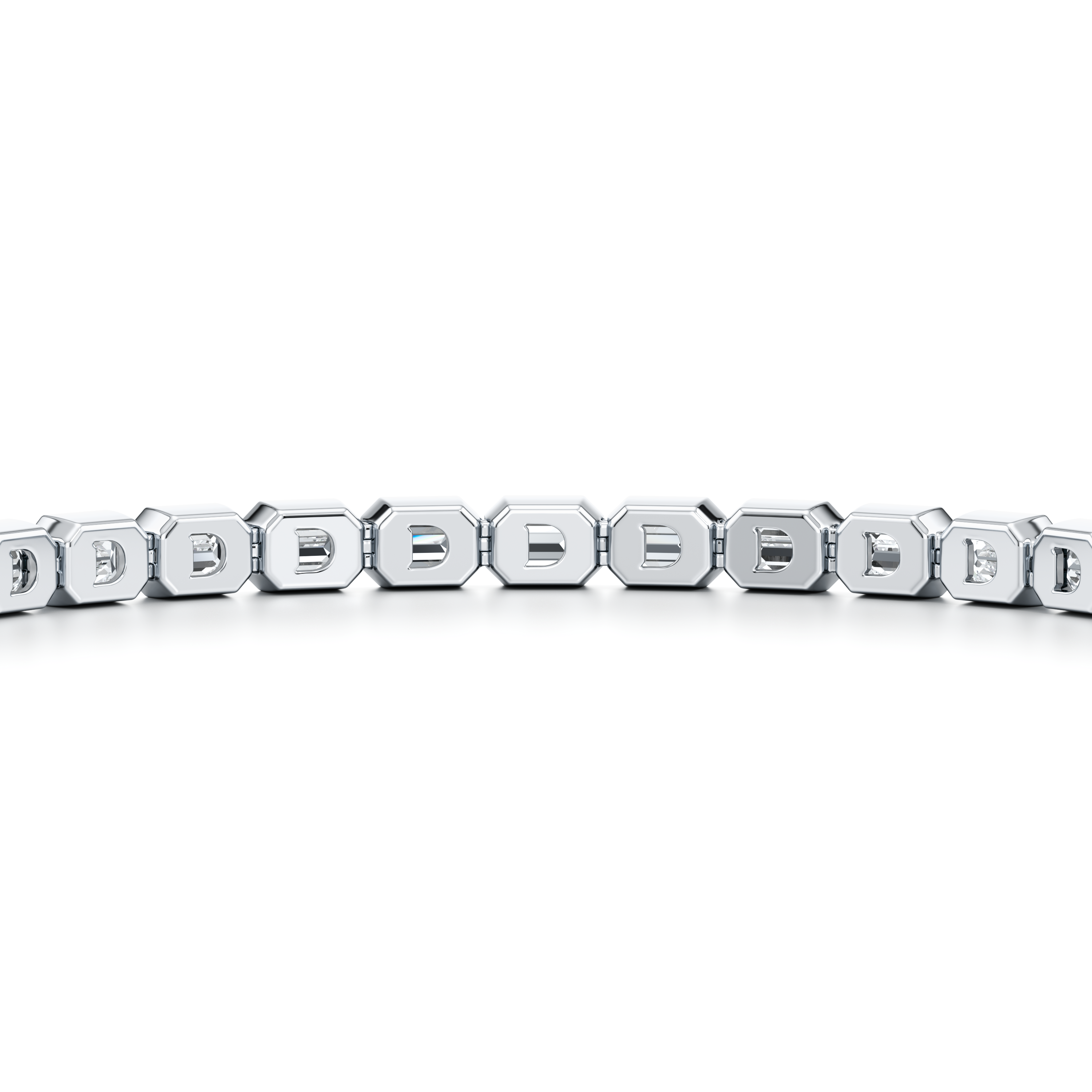 Bezel Set Emerald Lab Diamond Tennis Bracelet