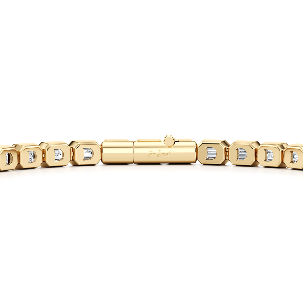Bezel Set Emerald Lab Diamond Tennis Bracelet