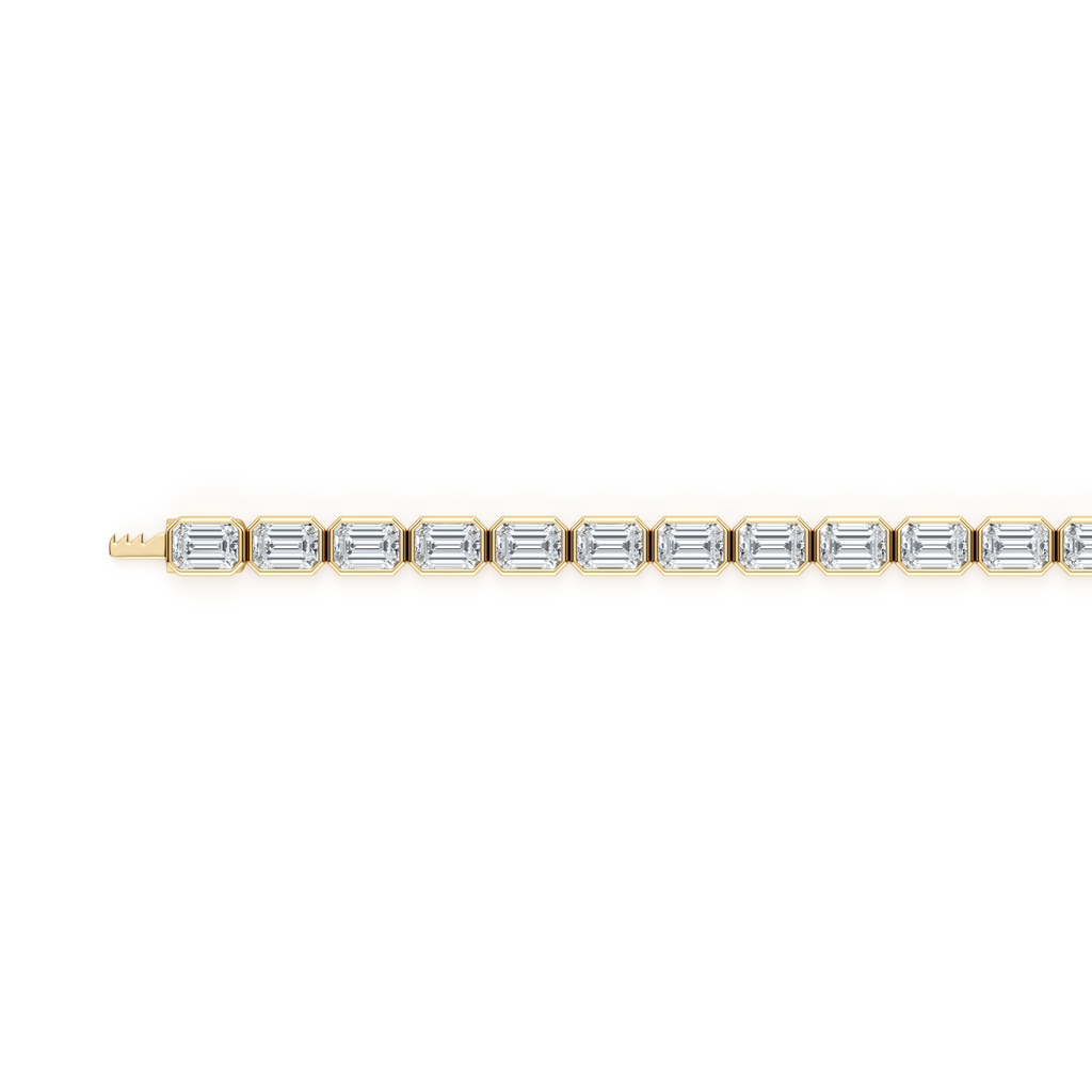 Bezel Set Emerald Lab Diamond Tennis Bracelet