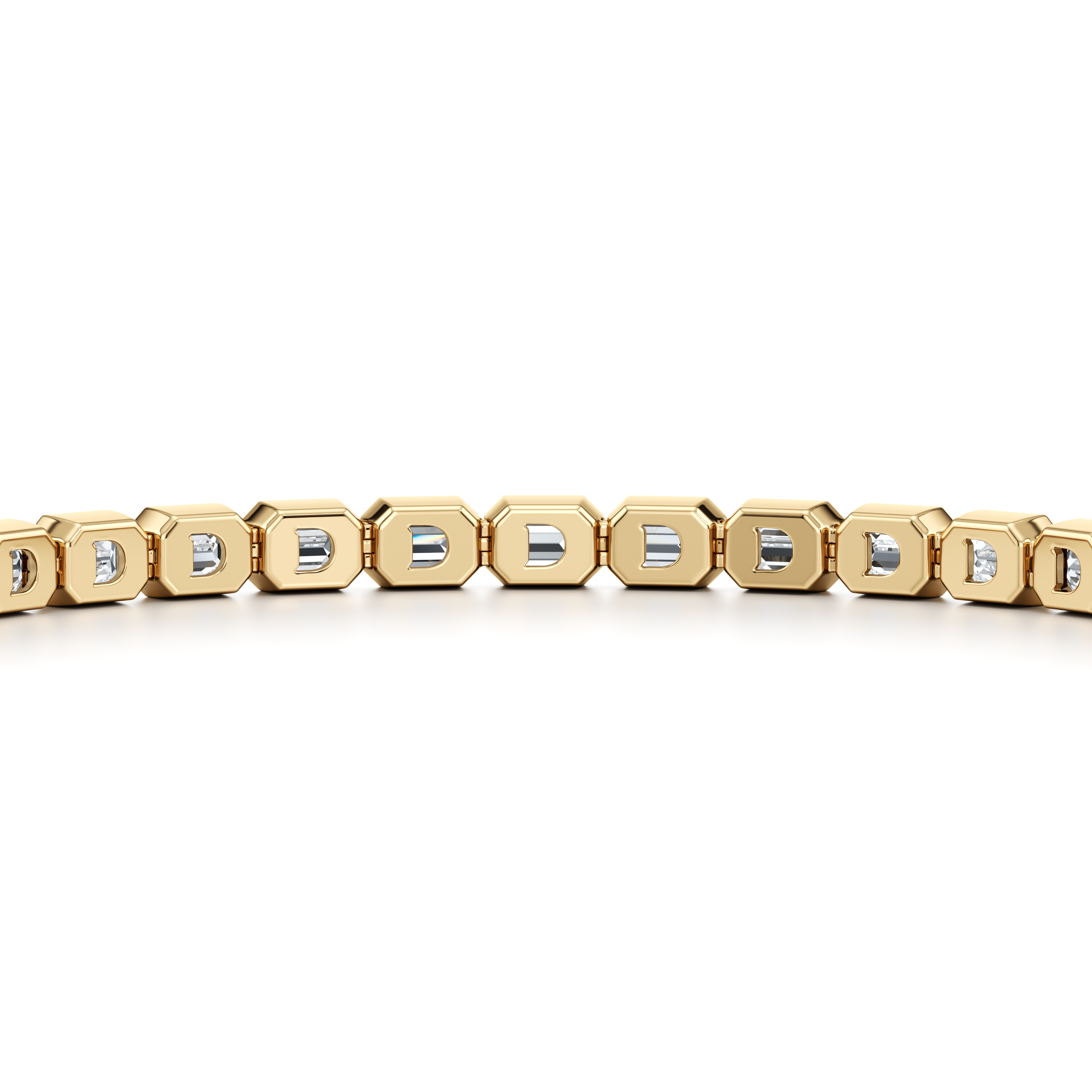 Bezel Set Emerald Lab Diamond Tennis Bracelet