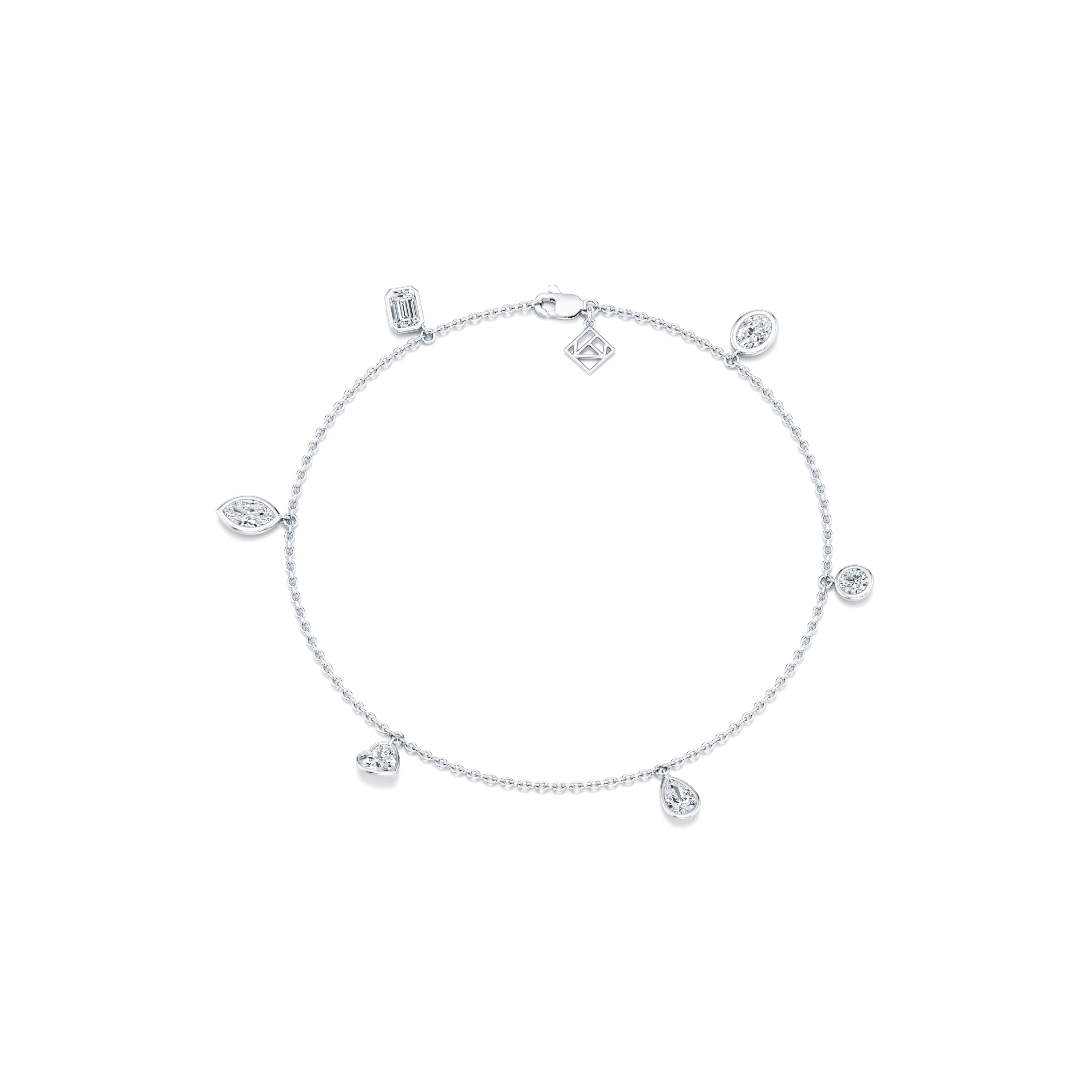 Bezel Set Lab Diamond Charm Bracelet