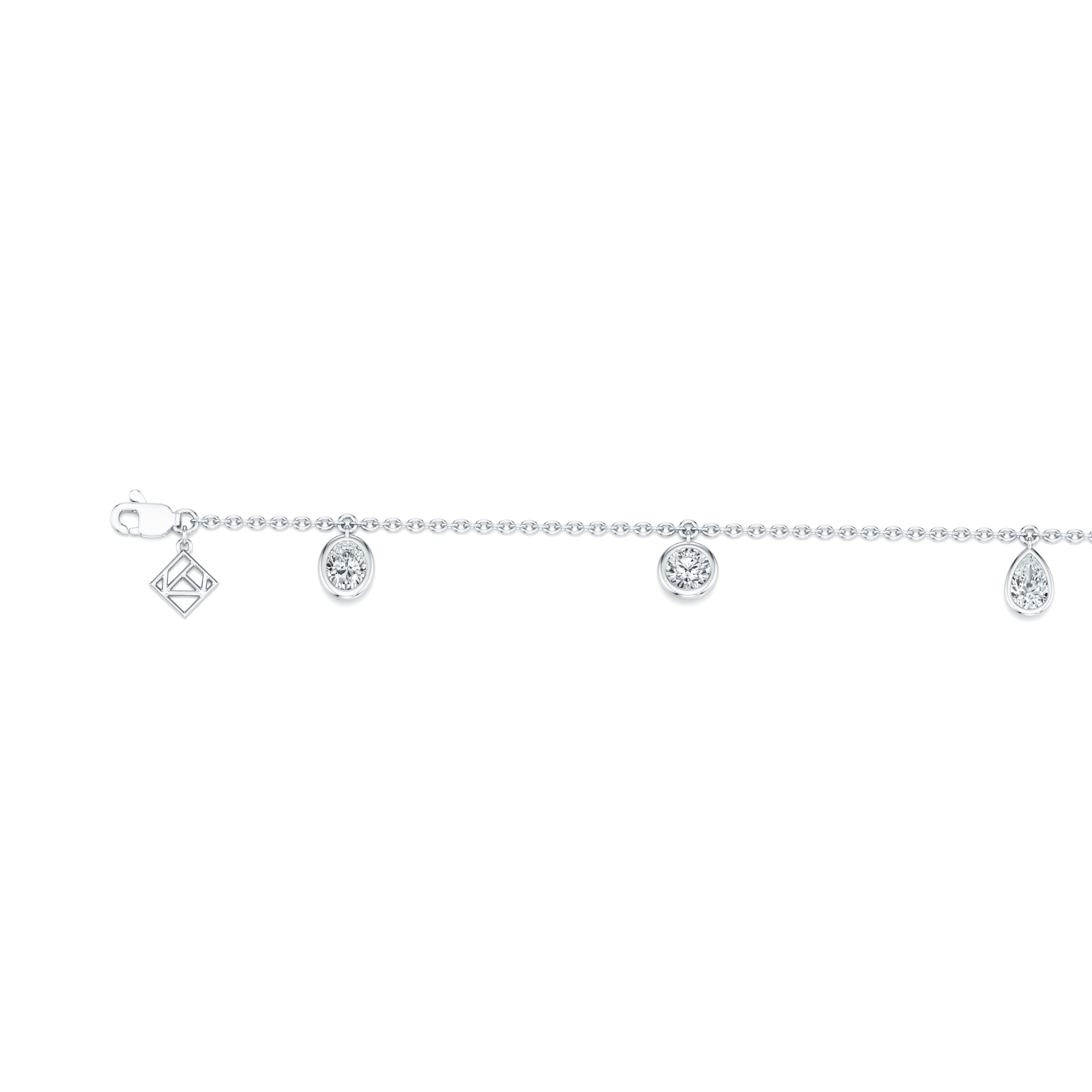Bezel Set Lab Diamond Charm Bracelet
