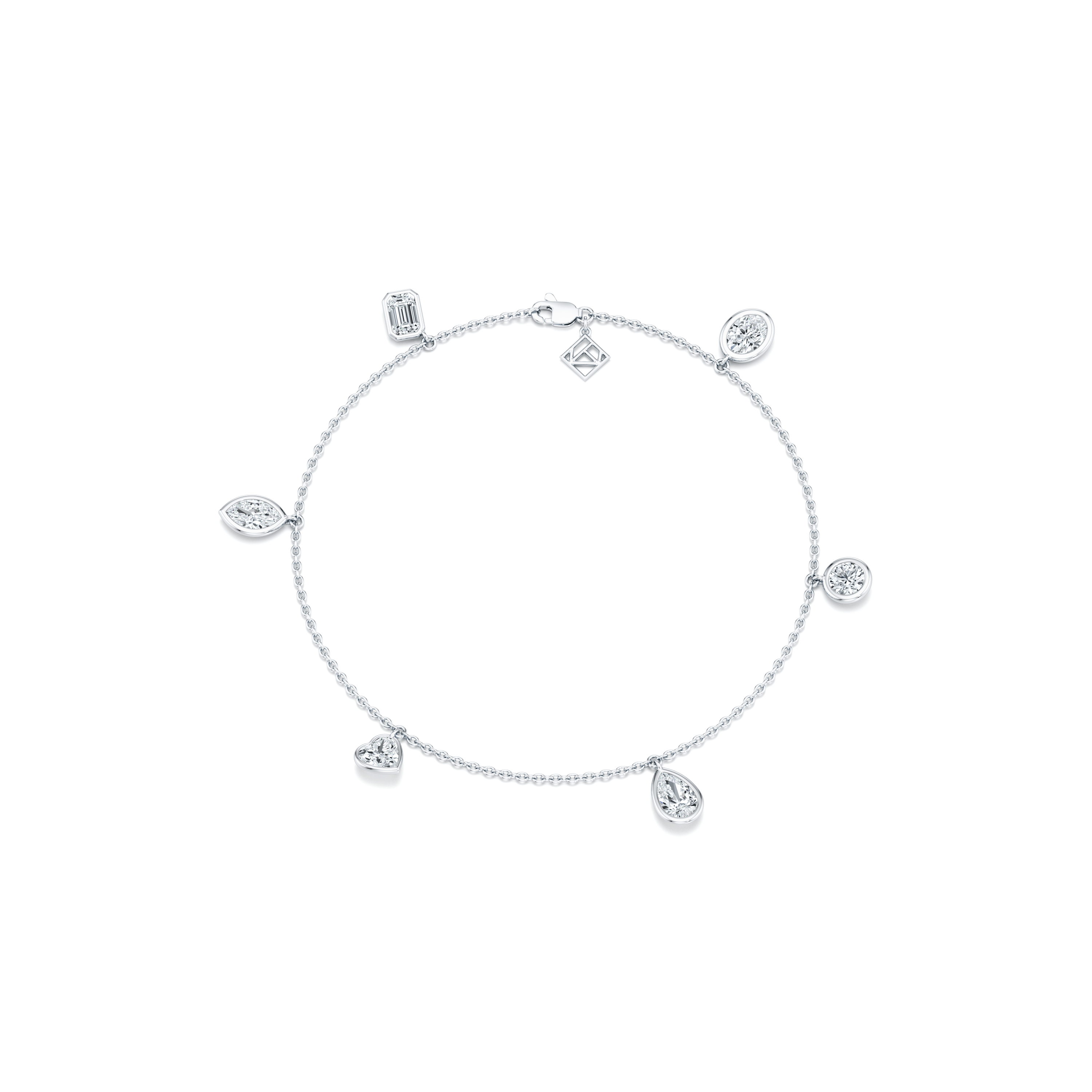 Bezel Set Lab Diamond Charm Bracelet