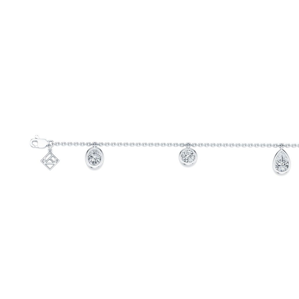Bezel Set Lab Diamond Charm Bracelet