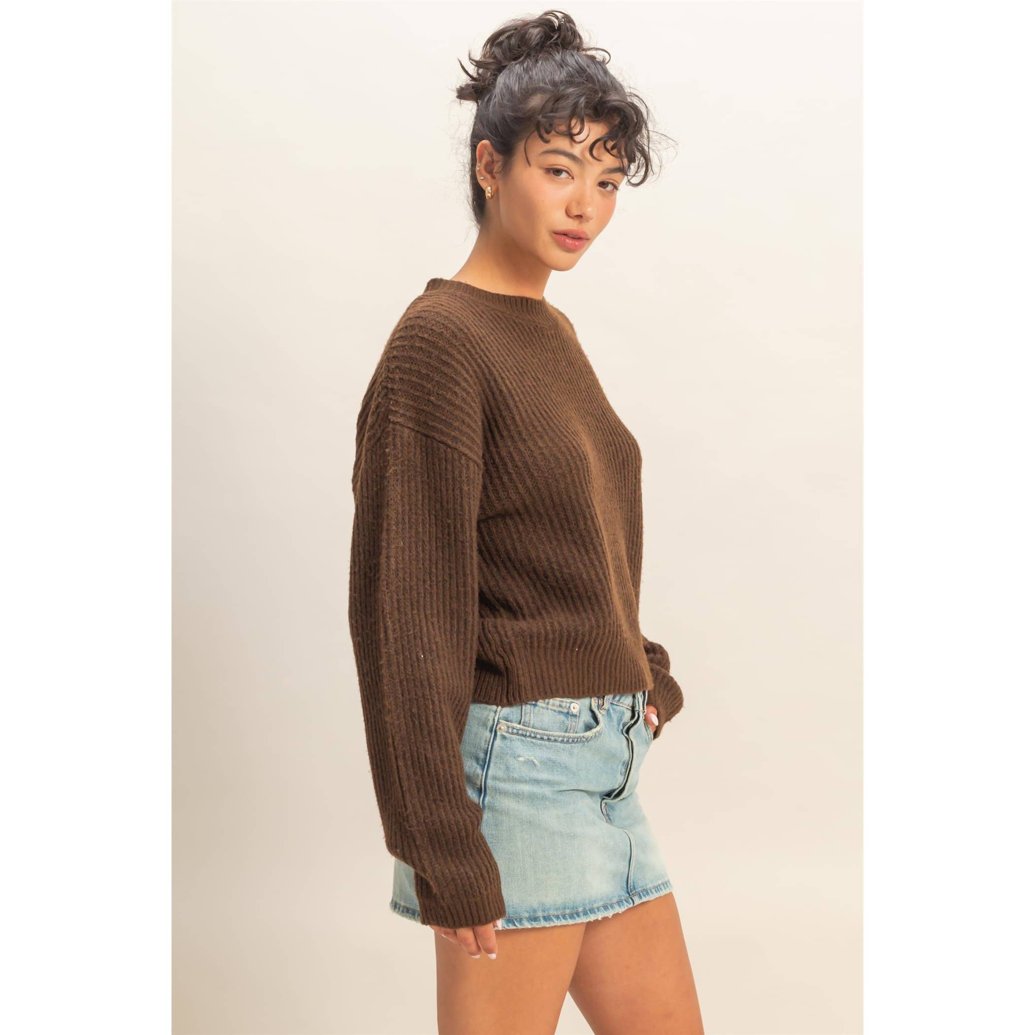 Brae Ribbed Crew Neck Sweater