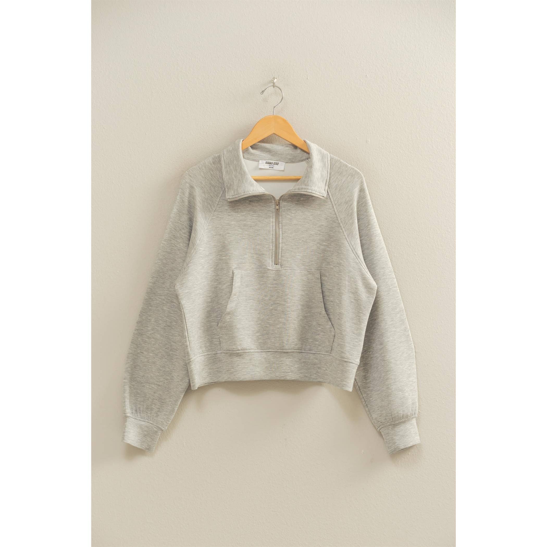 Scuba Half Zip-Up High Neck Collar Sweatshirt