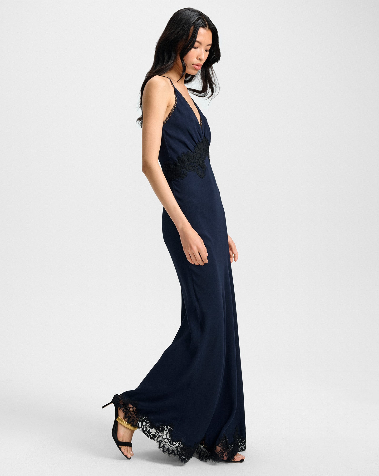 Muriel Lace-Trim Maxi Dress