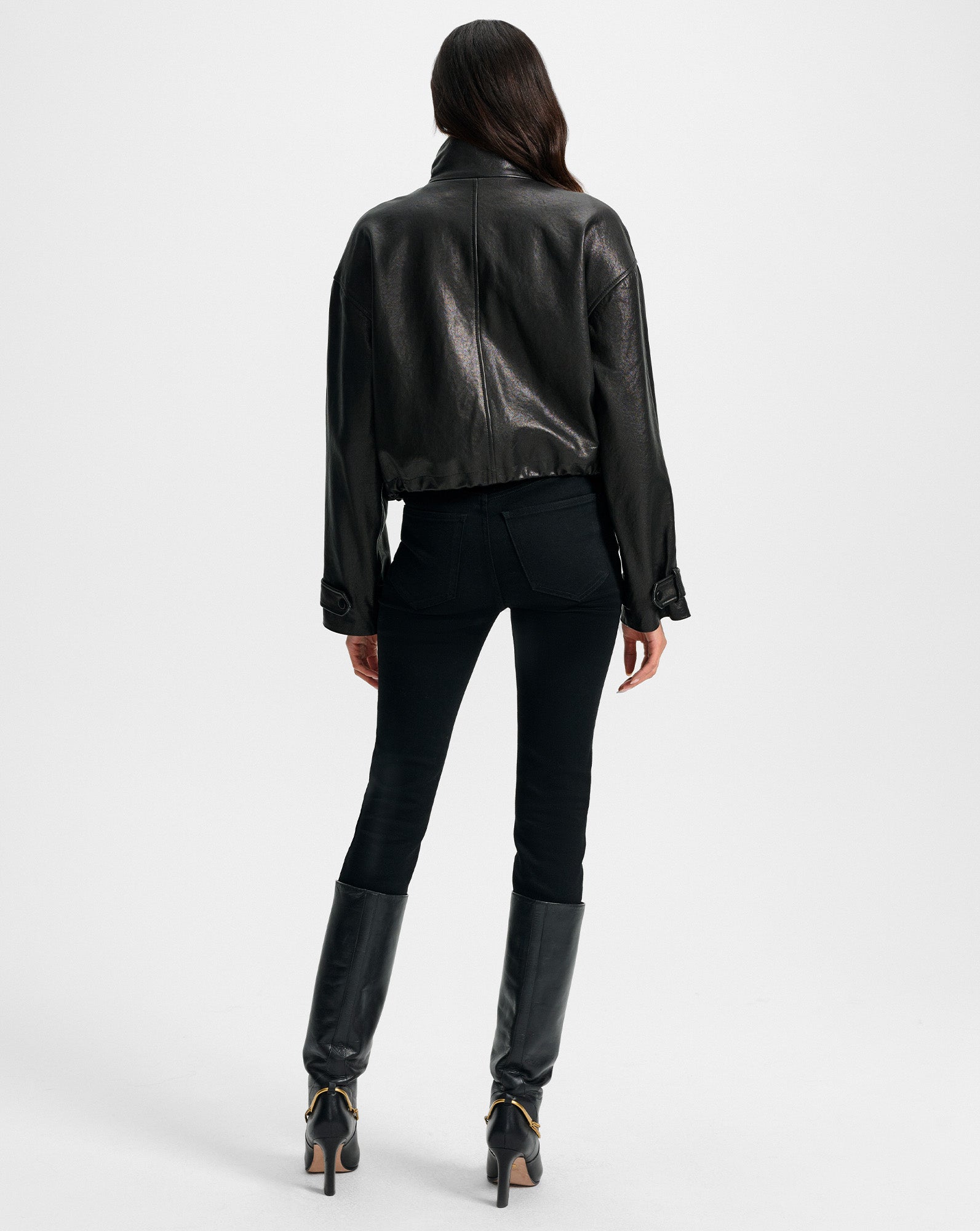 Bateman Cropped Leather Jacket