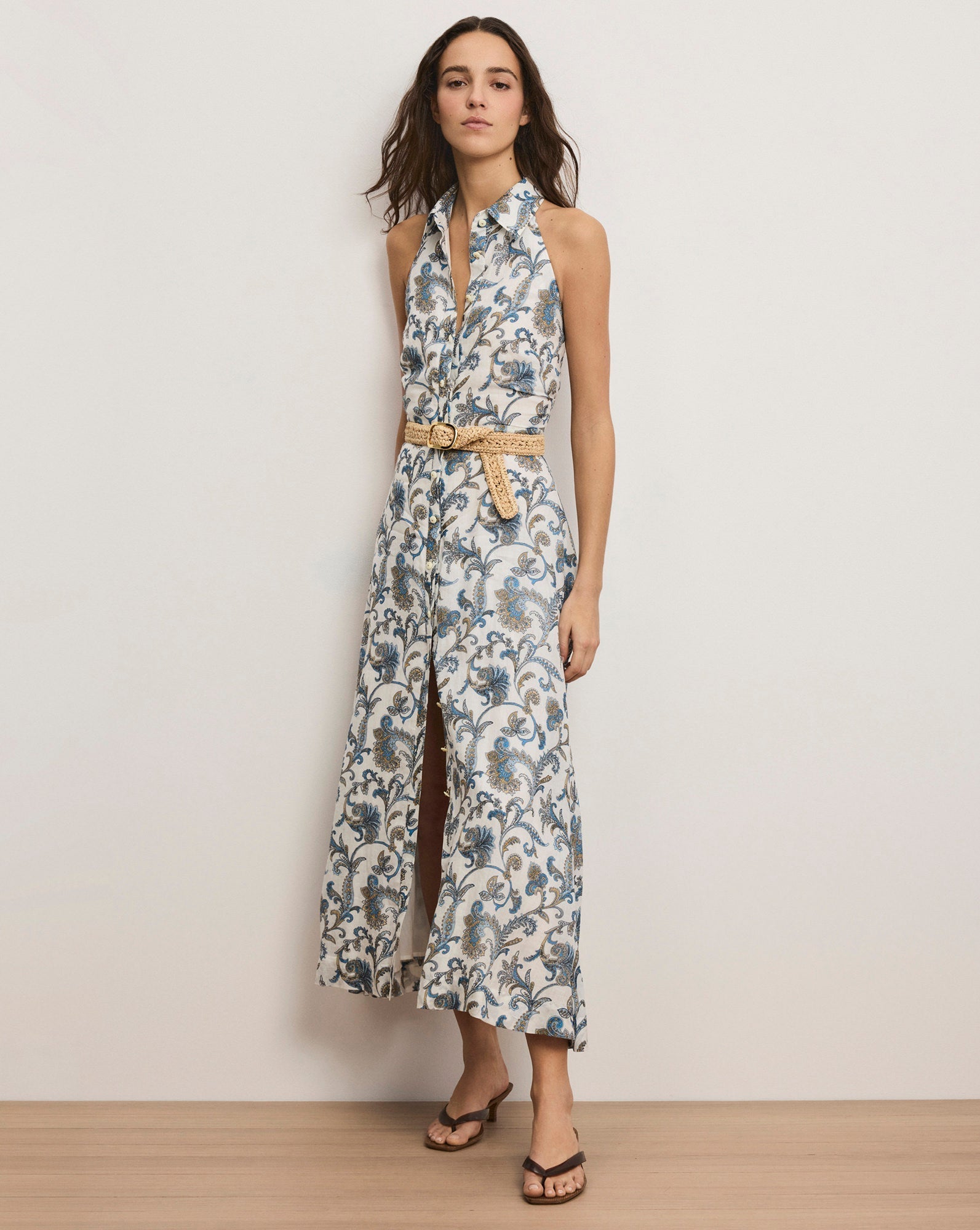 Mackey Paisley Halter Midi Dress