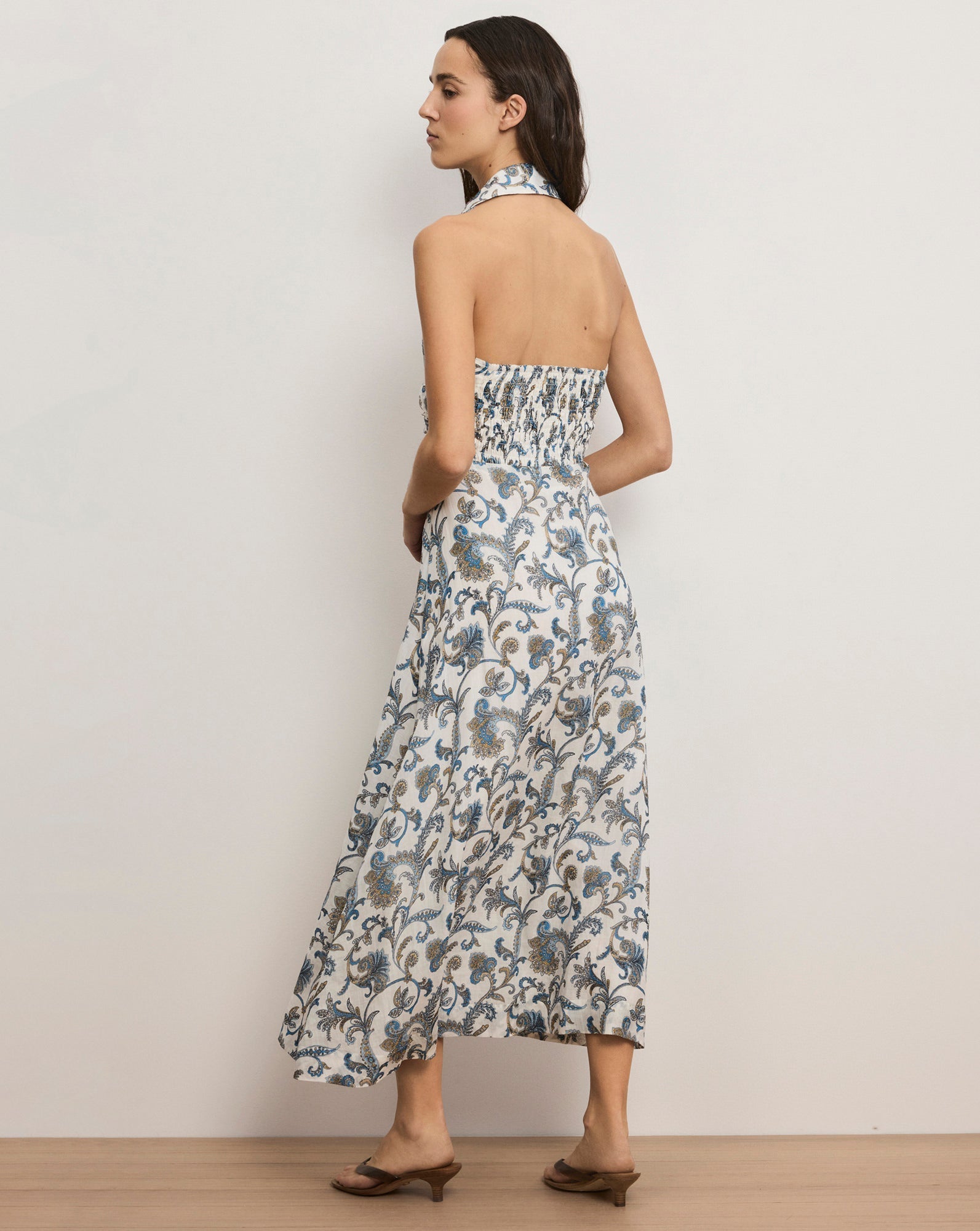 Mackey Paisley Halter Midi Dress