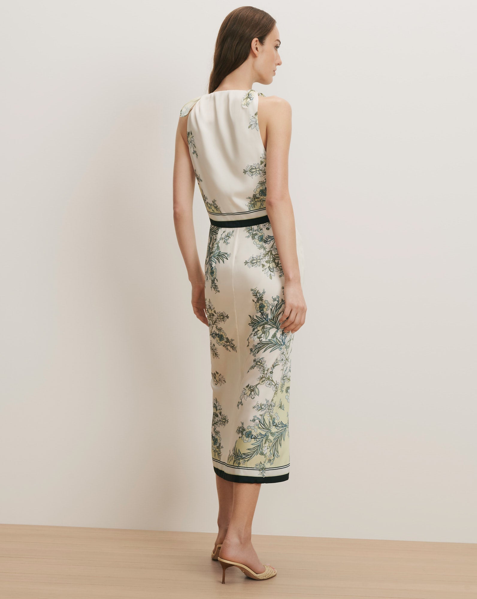 Kaliza Scarf-Print Midi Dress