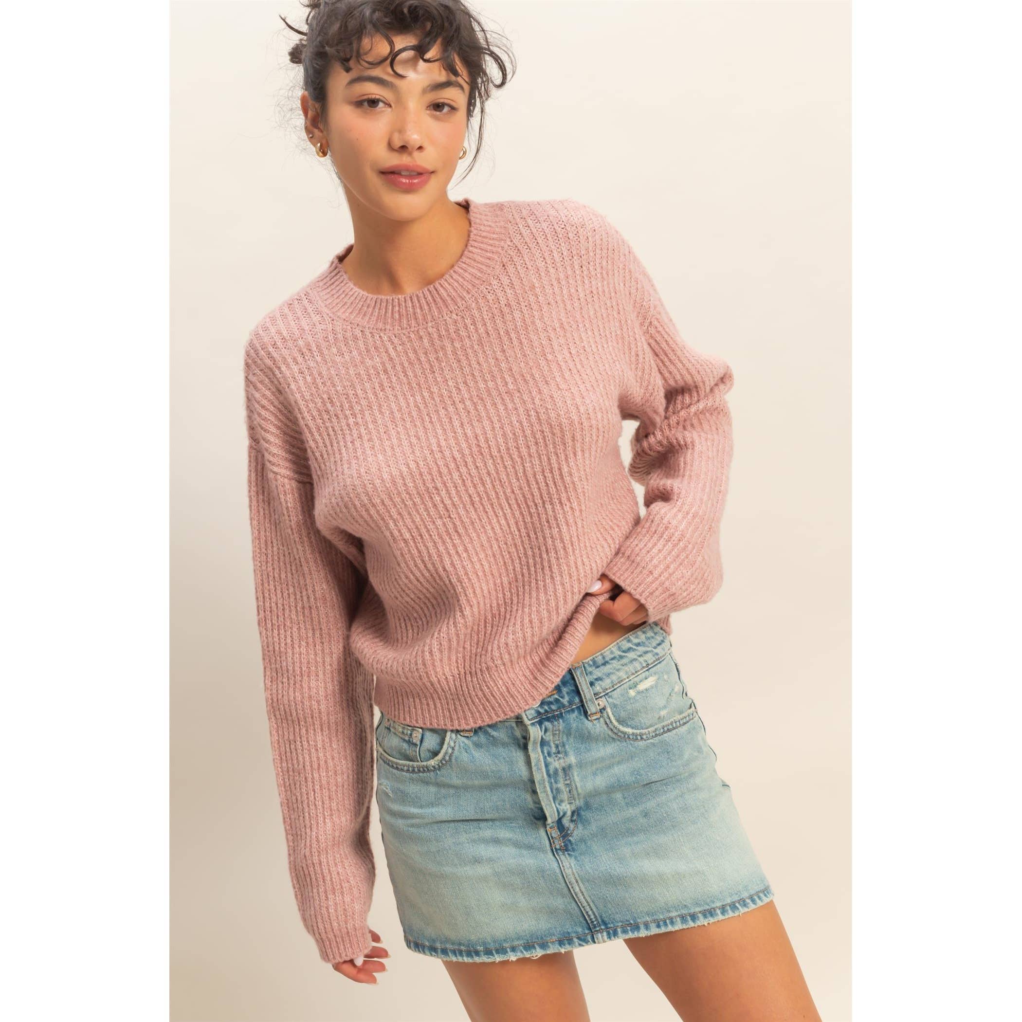 Brae Ribbed Crew Neck Sweater