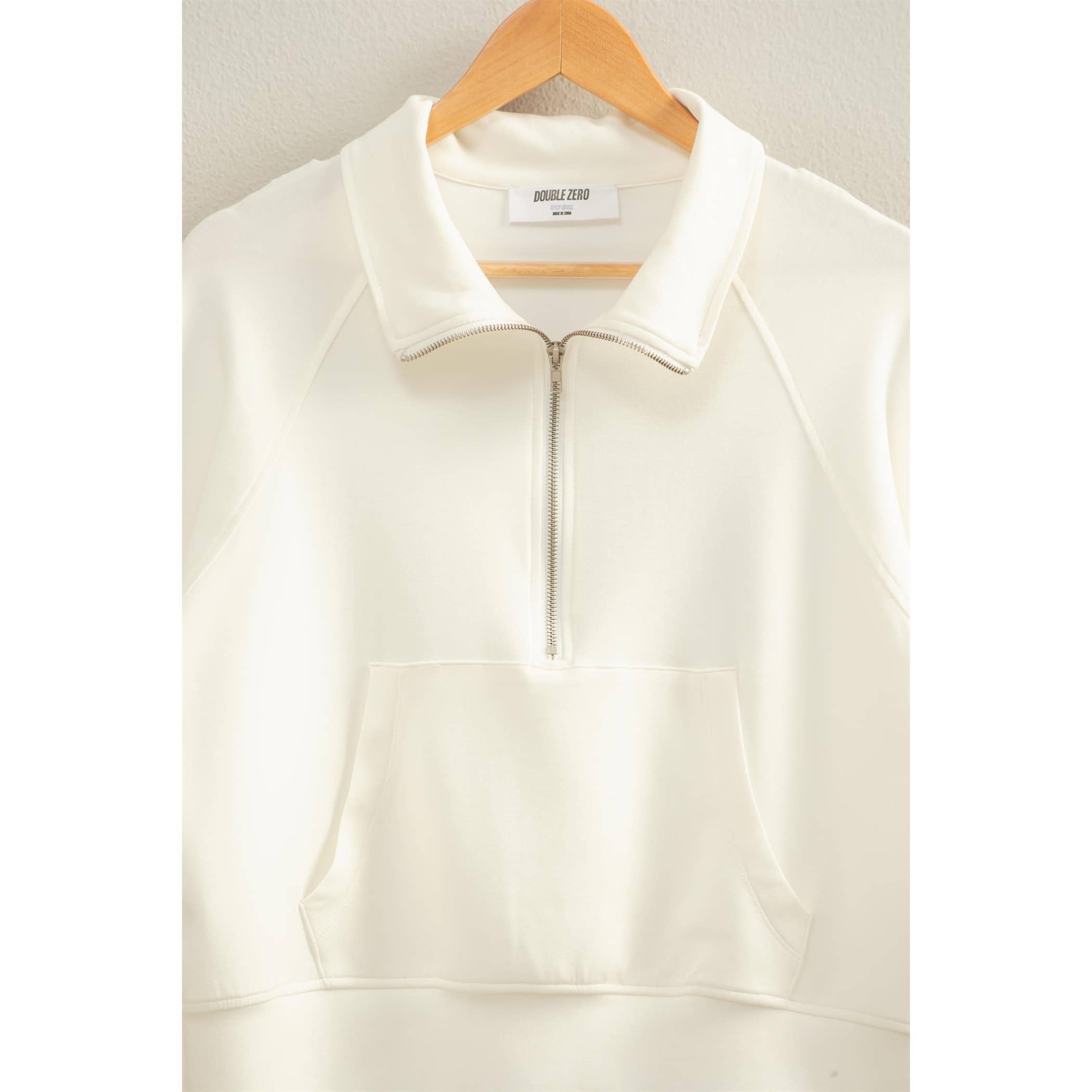 Scuba Half Zip-Up High Neck Collar Sweatshirt