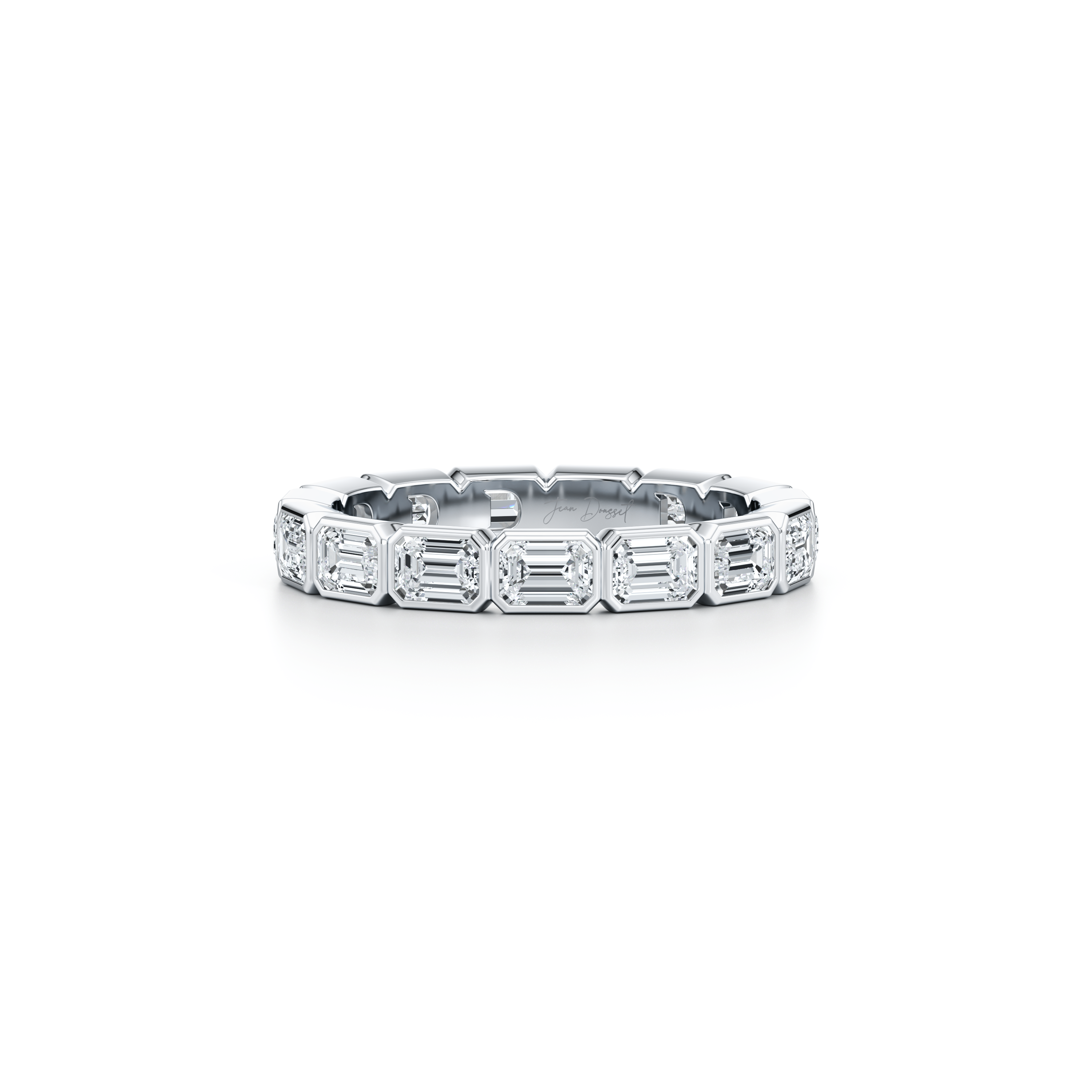 Bezel Set Emerald Lab Diamond Eternity Band