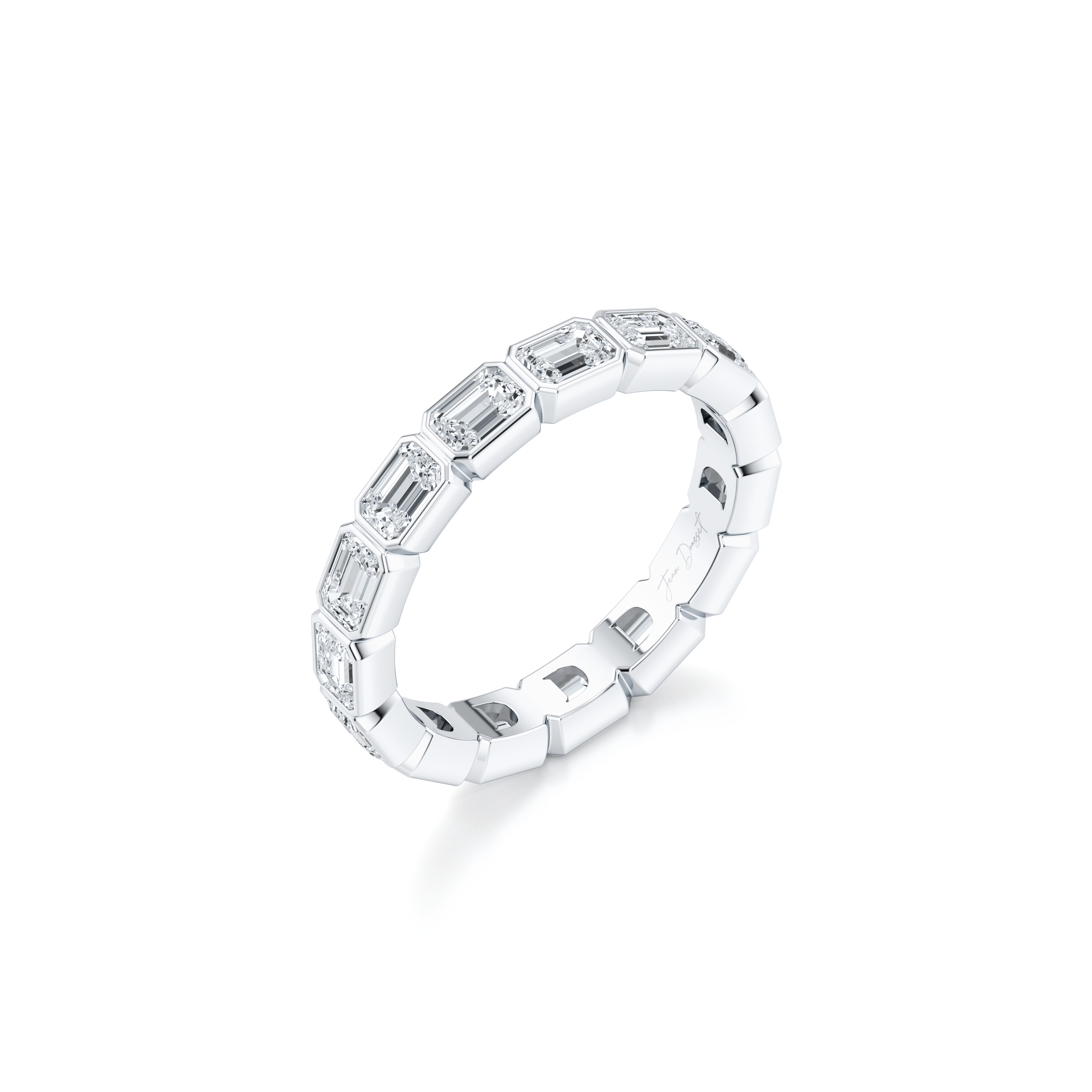 Bezel Set Emerald Lab Diamond Eternity Band