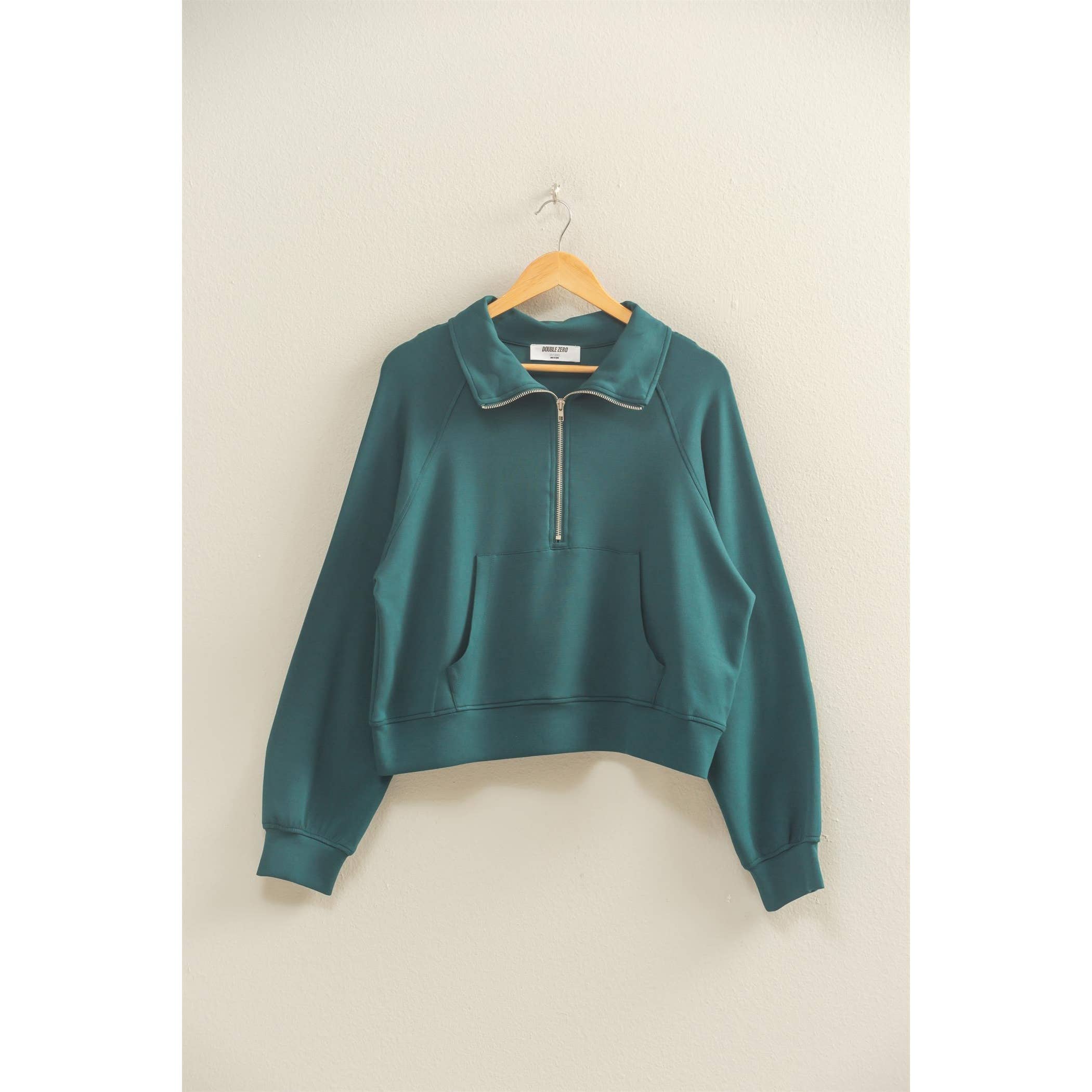 Scuba Half Zip-Up High Neck Collar Sweatshirt