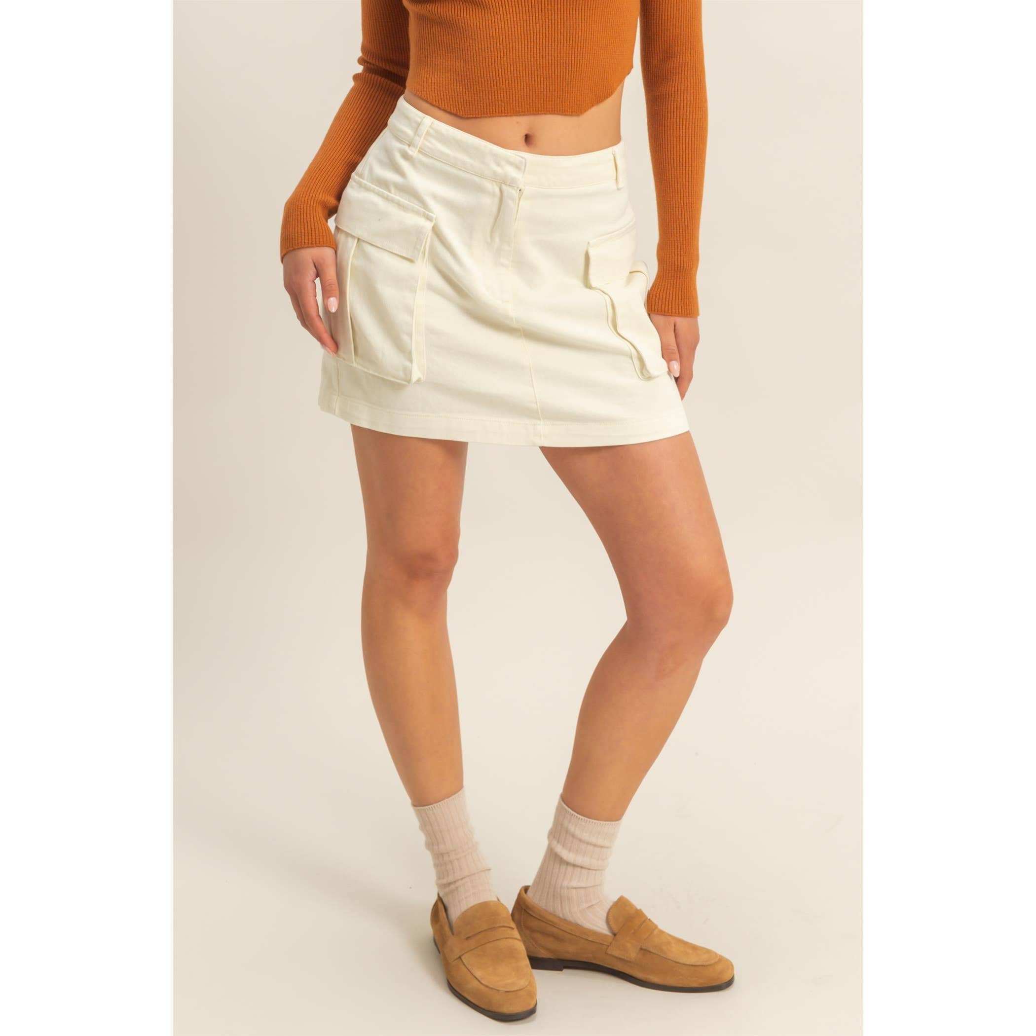 Briar Mineral Washed Cargo Skirt