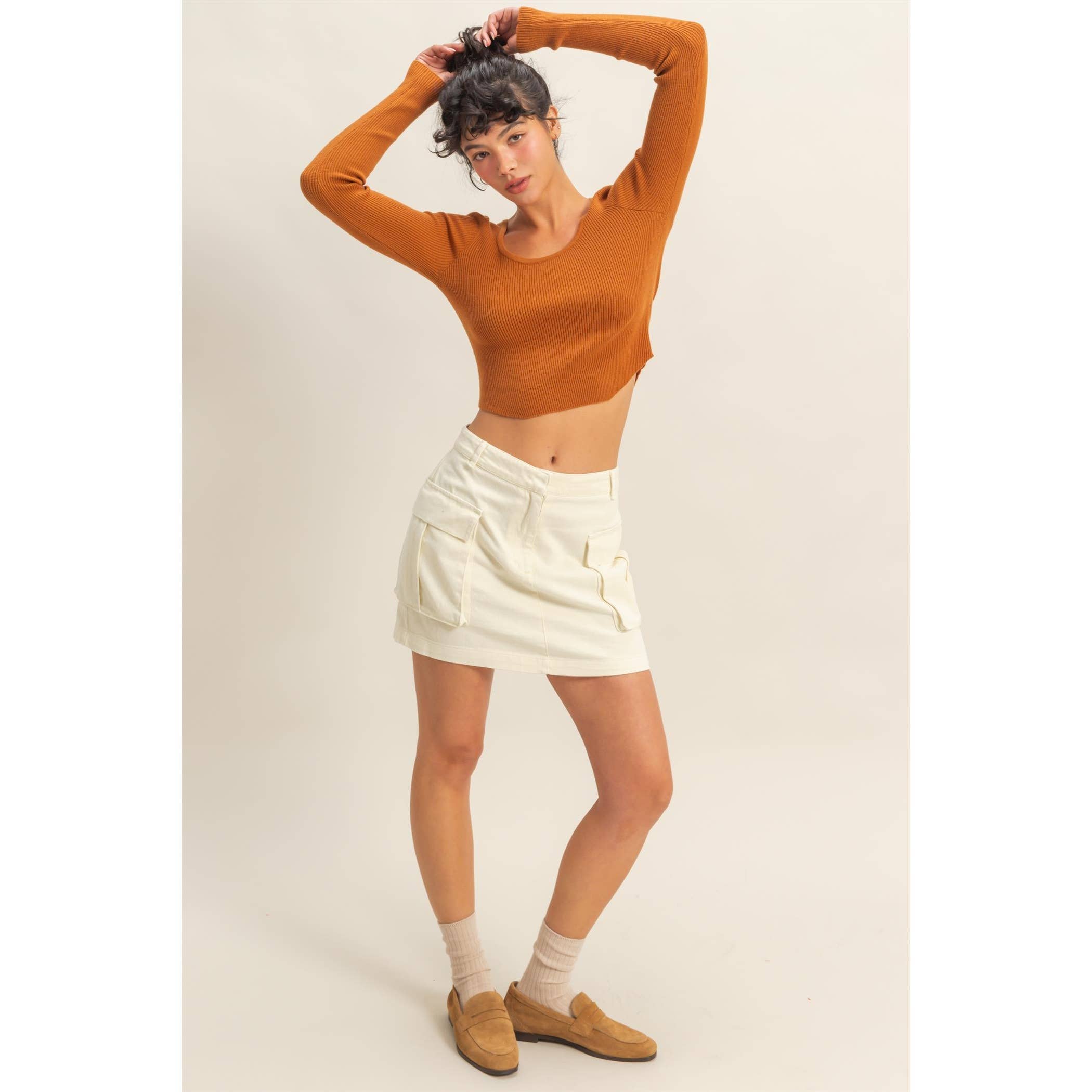 Briar Mineral Washed Cargo Skirt